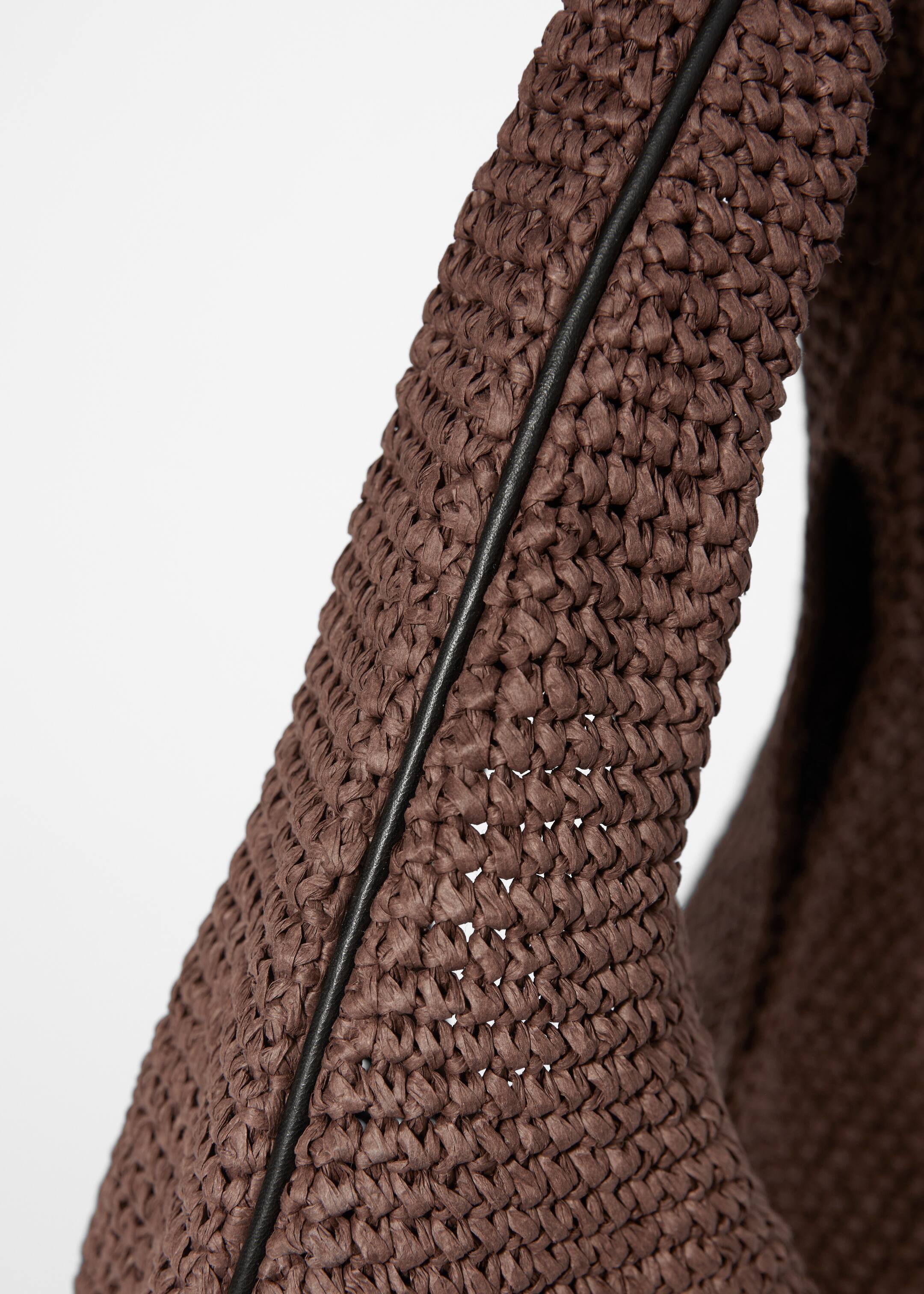 Agrandir l'image: Sac porté épaule en paille à passepoils en cuir - Marron foncé - FEMME | H&M BE 5
