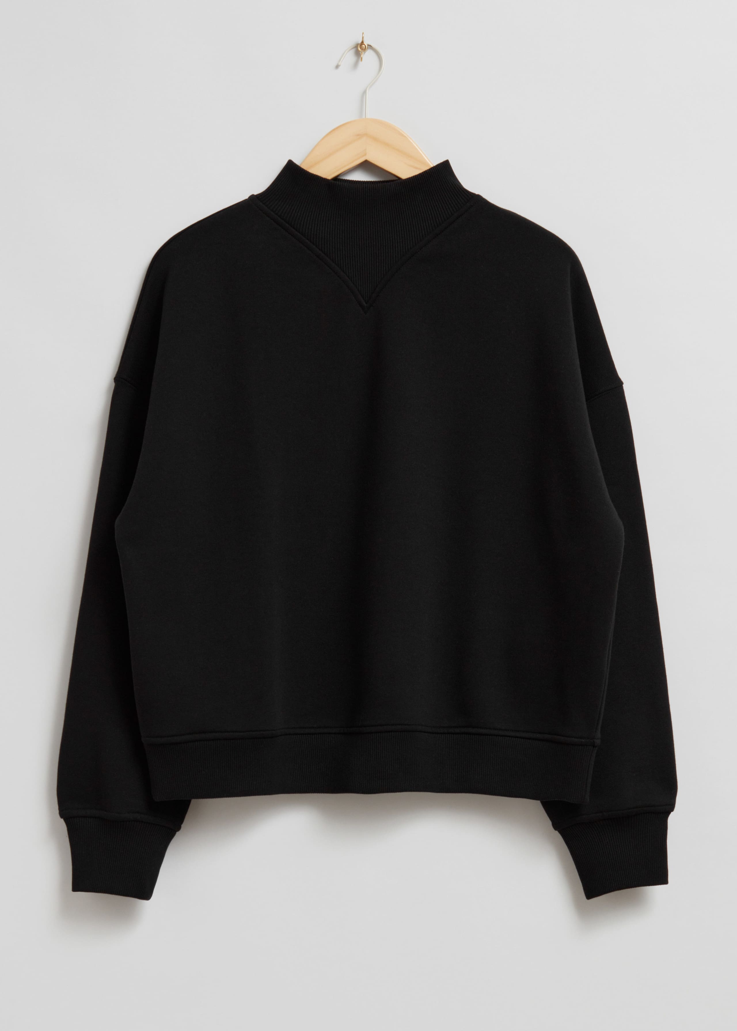 Mock Neck Sweatshirt - Black - Still Life