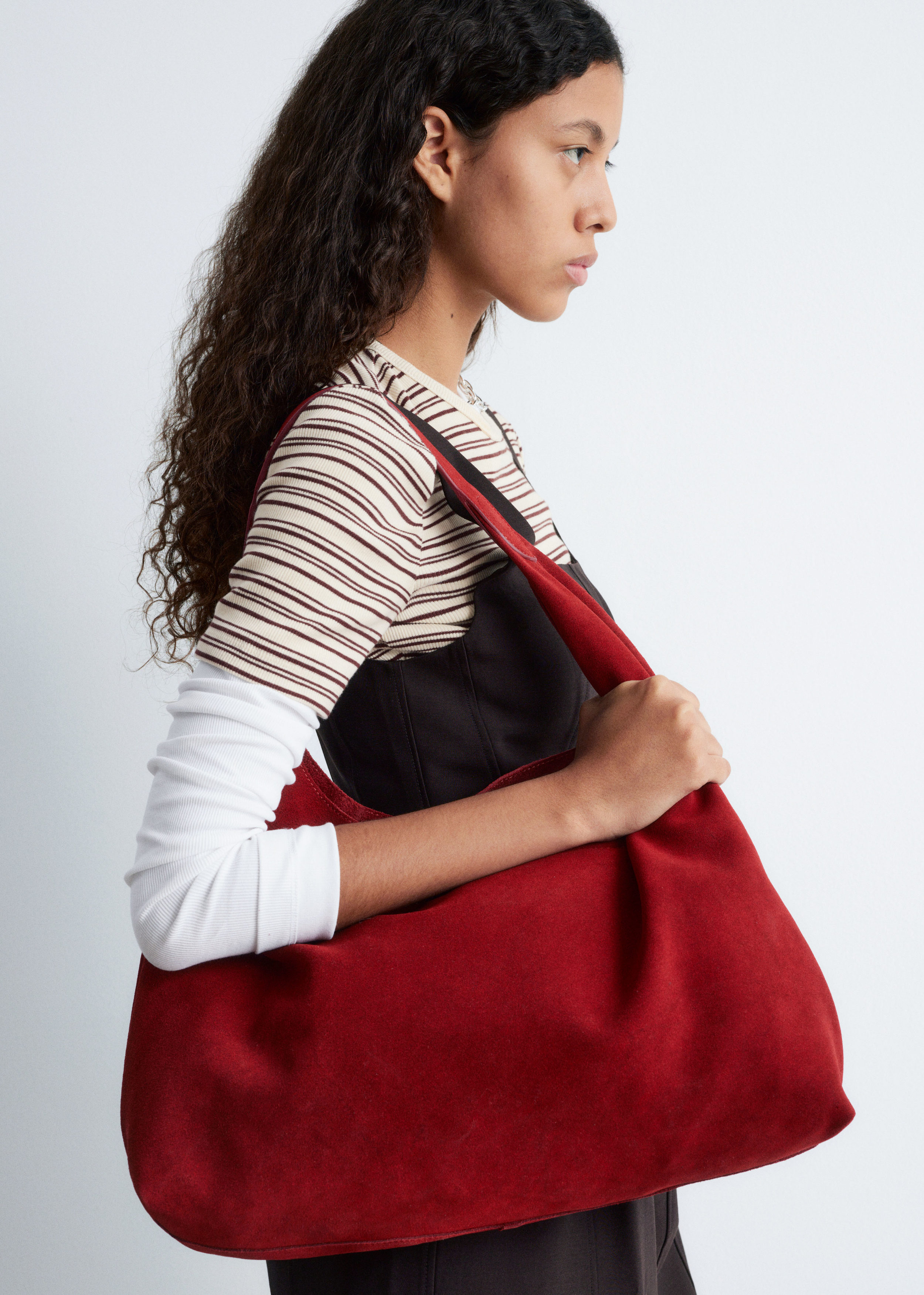 “& Other Stories” Large Suede Tote Large Suede Tote Bag - Green - Totes - & Other Stories