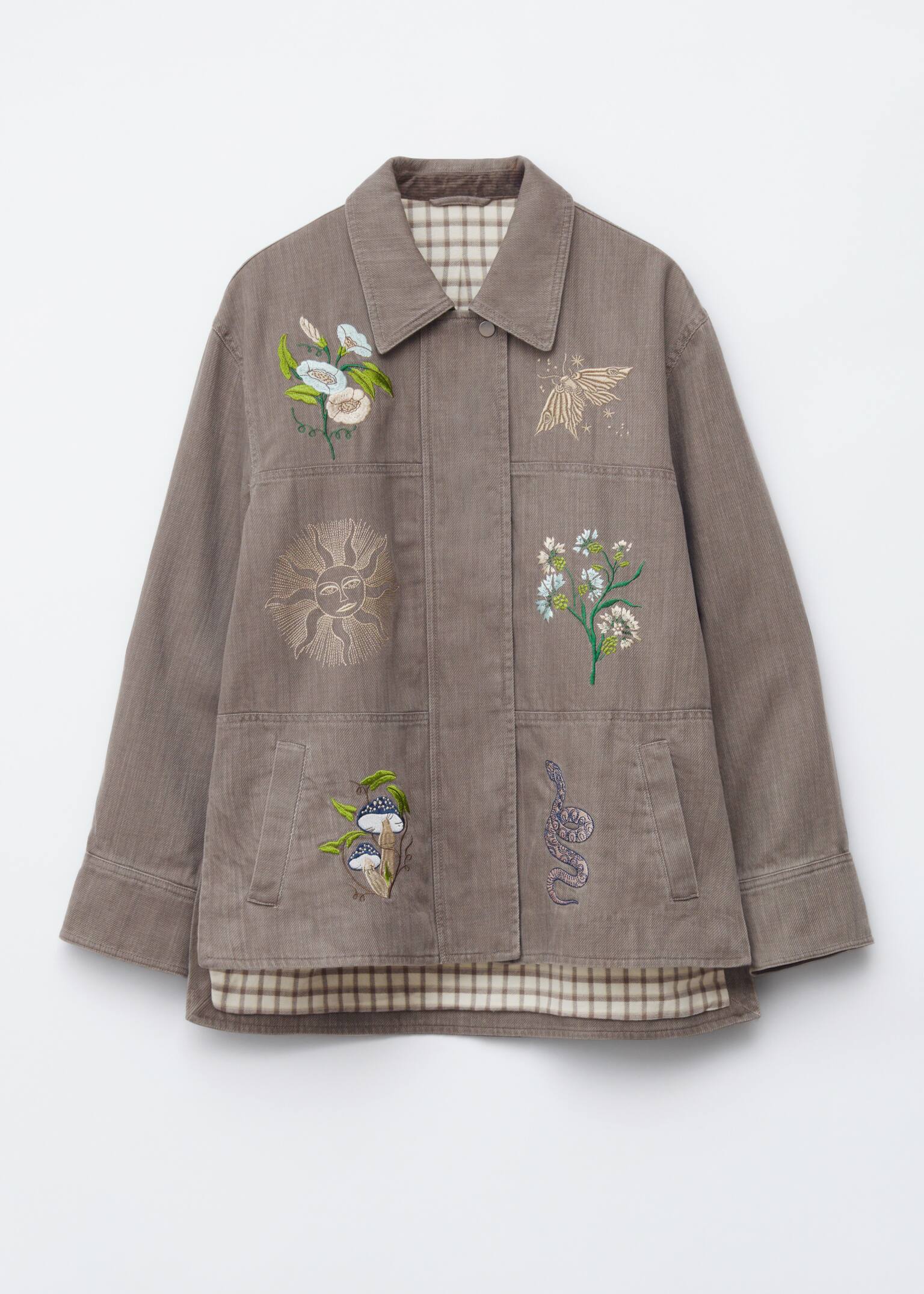 Embroidered Shirt Jacket - Mole/Embroidery - 2