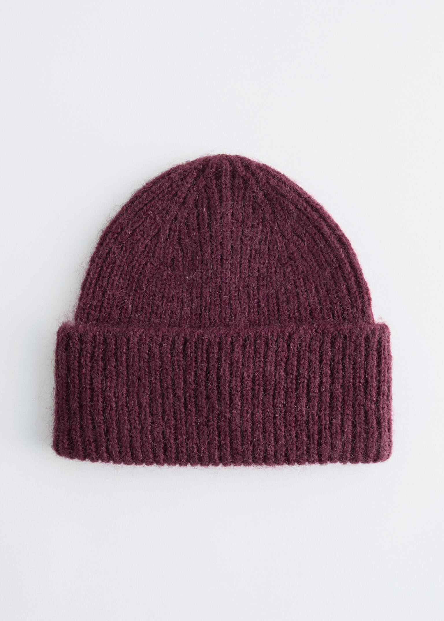 Beanie aus Wollmischung - Weinrot/Weinrot/Blau gestreift/Mahagoni/Taubenblau/Rot/Zitrone/Grau meliert/Schwarz/Beige - 2