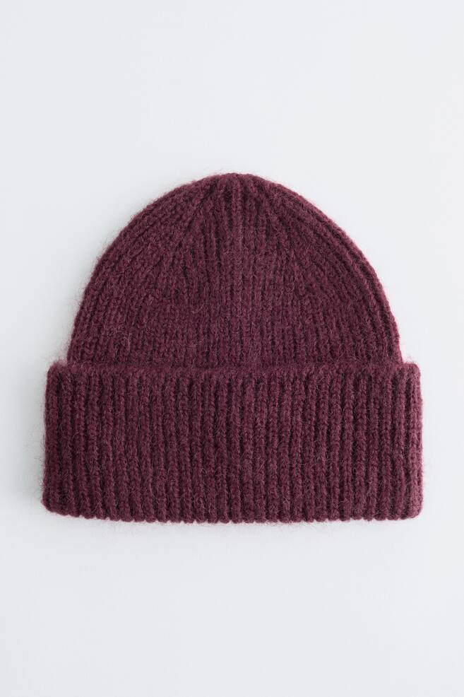 Wool Blend Beanie - Burgundy/Červená/Béžová/Béžová/Modrá/Hnědá/Modrá - 1