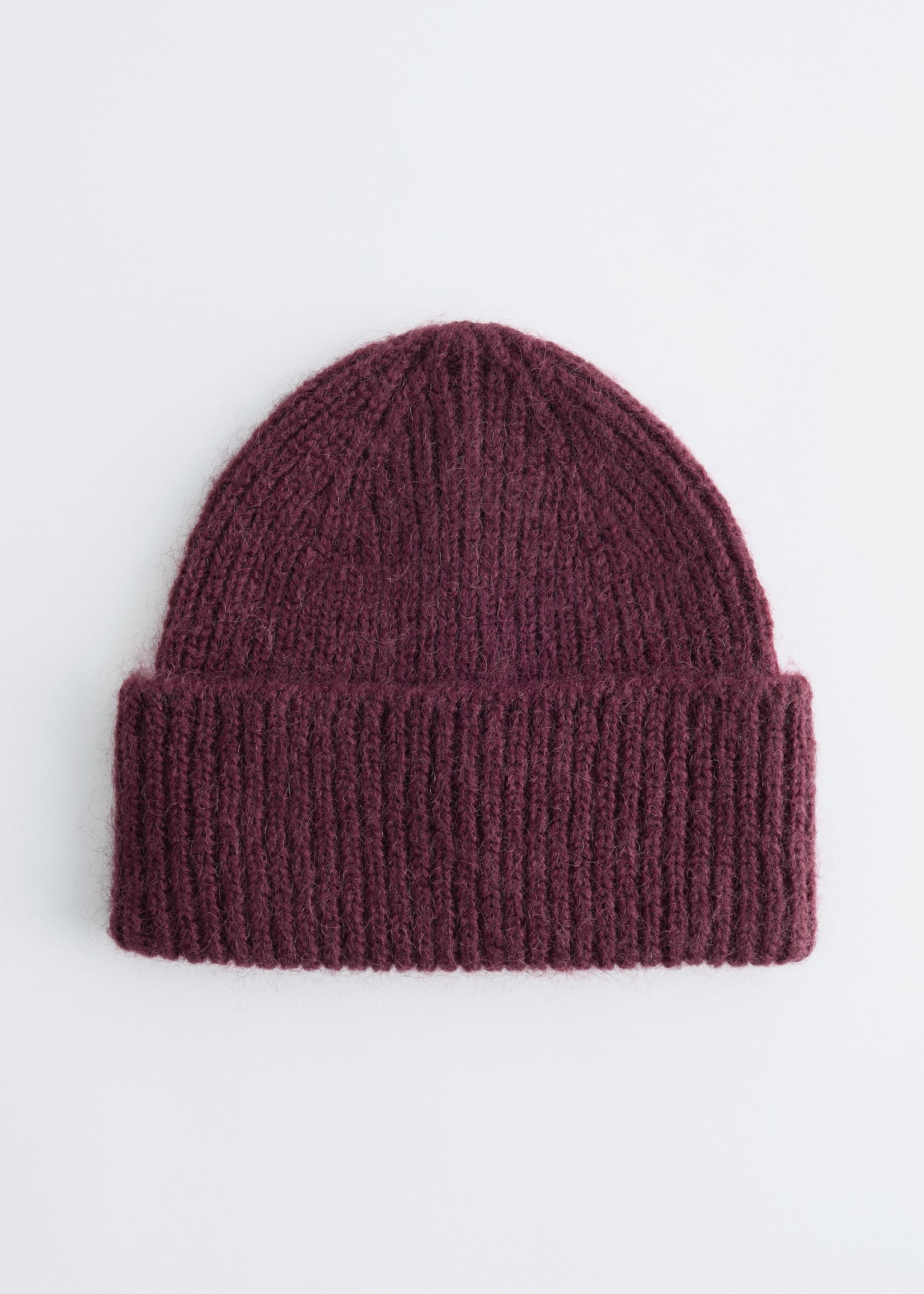 Beanie aus Wollmischung - Weinrot/Weinrot/Blau gestreift/Rot