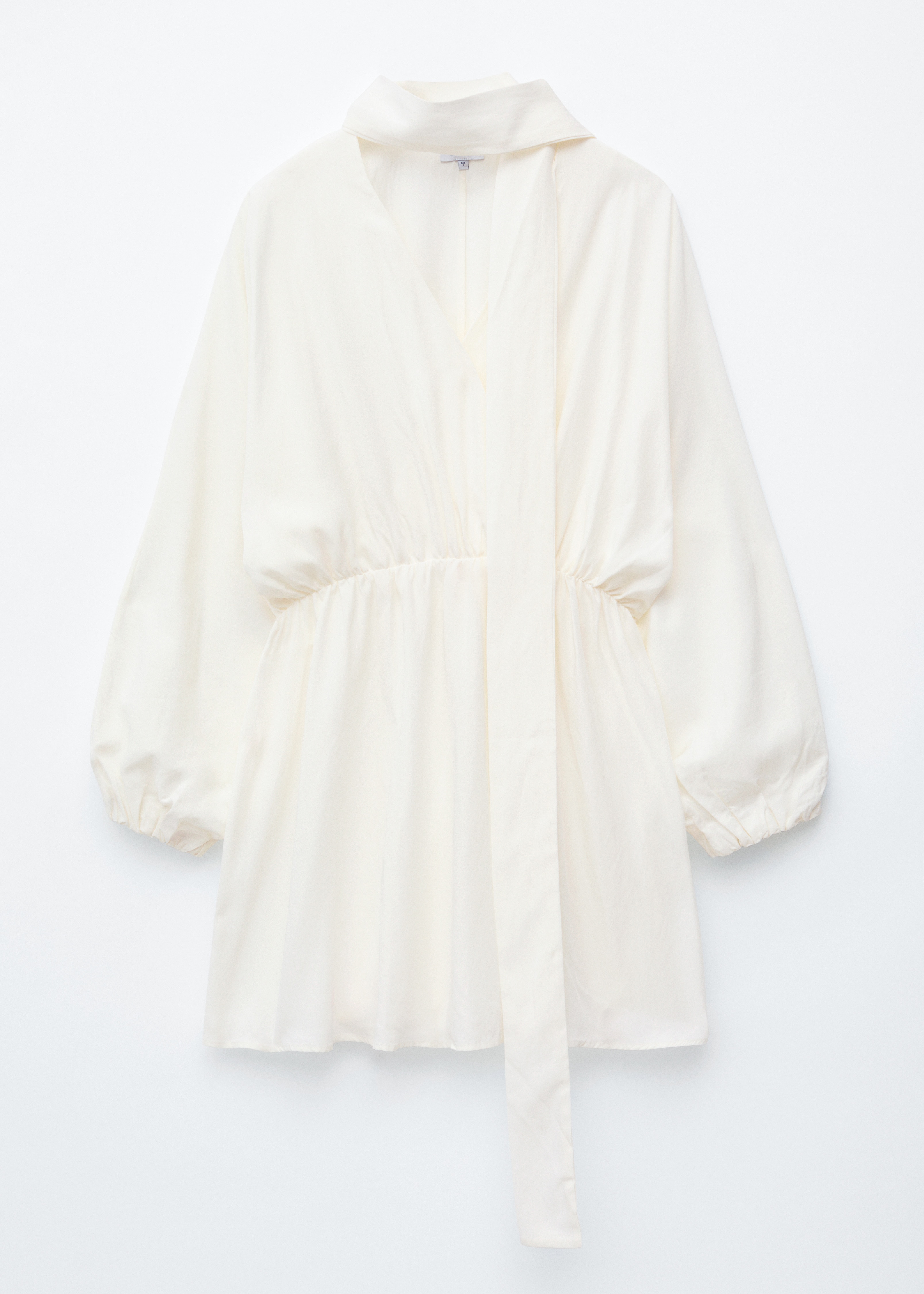 Mini-Wickelkleid mit Schal - Weiß/Schwarz