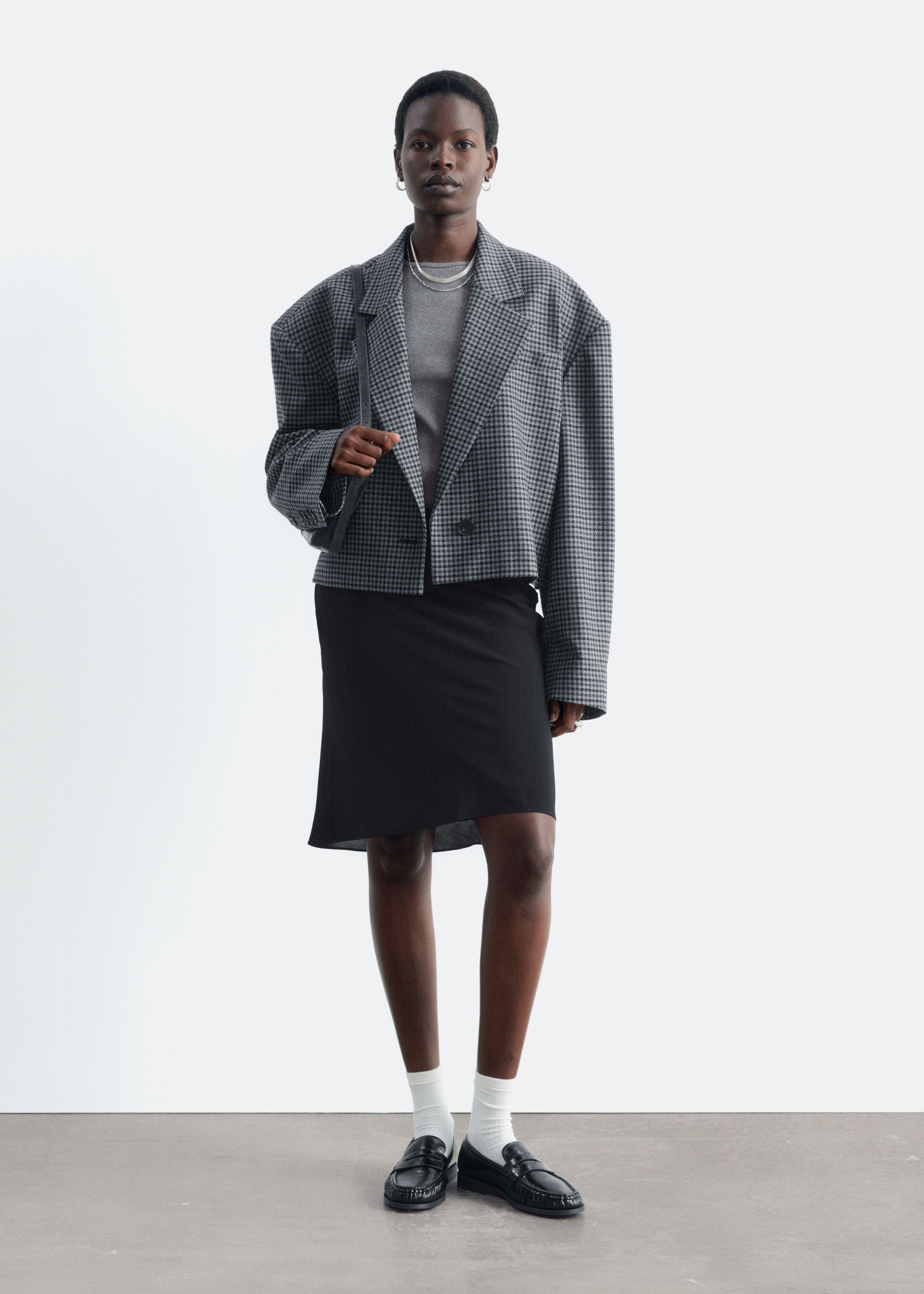 Gonna a sottoveste al ginocchio - Nero/Rosso scuro/Viola/Motivo cashmere
