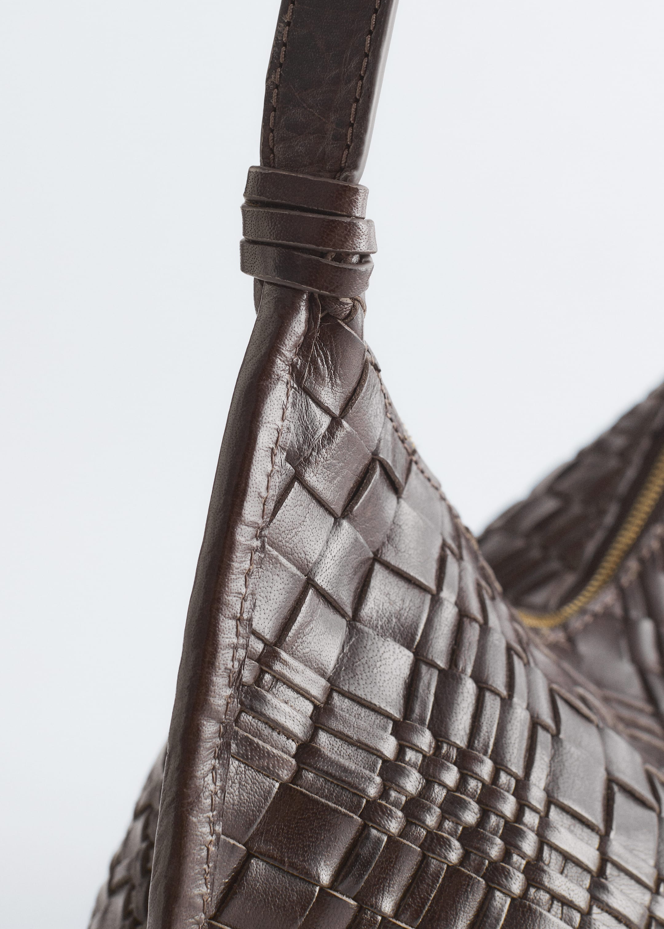 Ingrandisci l'immagine: Interwoven Leather Crossbody Bag - Dark Brown - DONNA | H&M CH 4