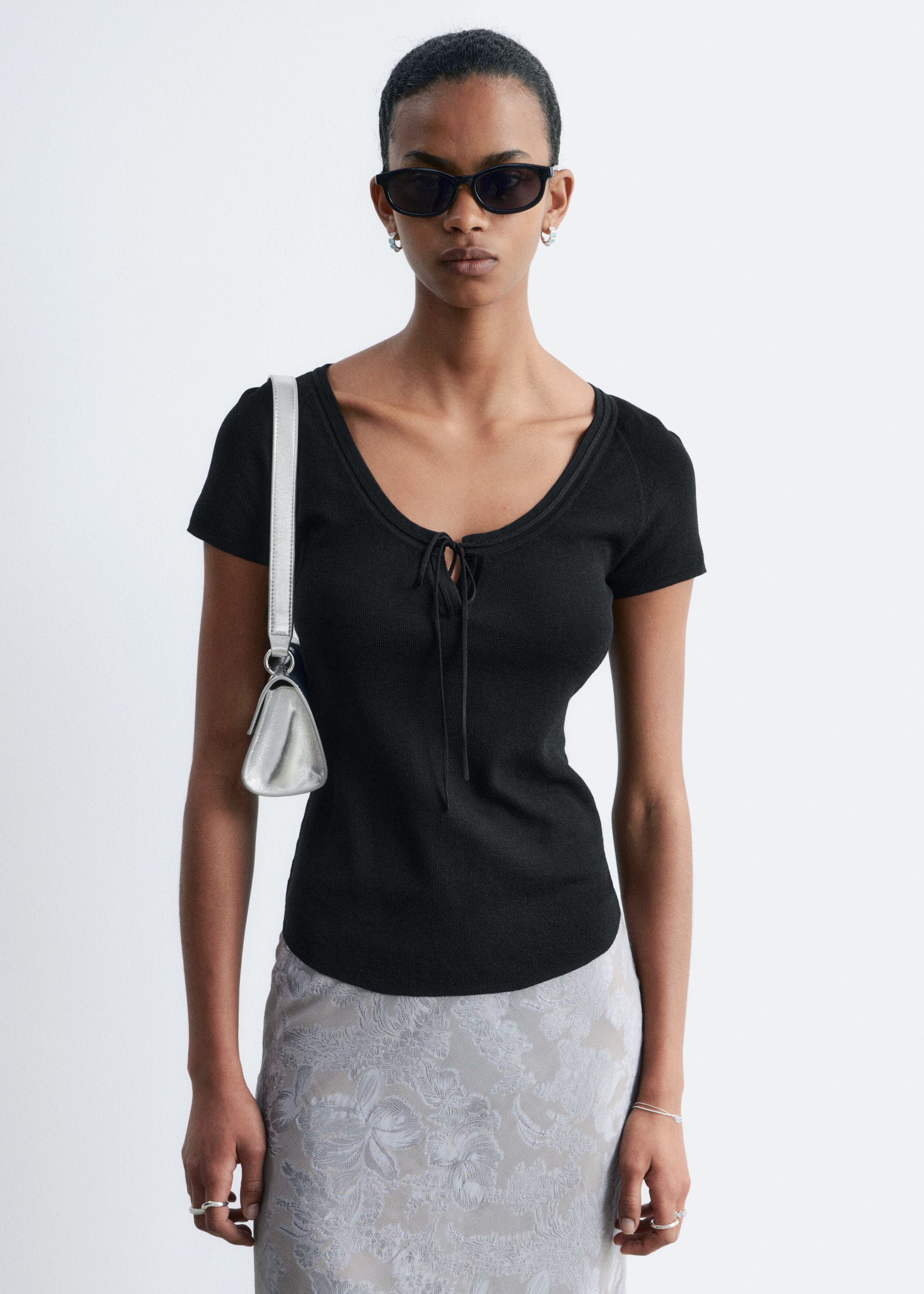 Image of Tie-Front Top