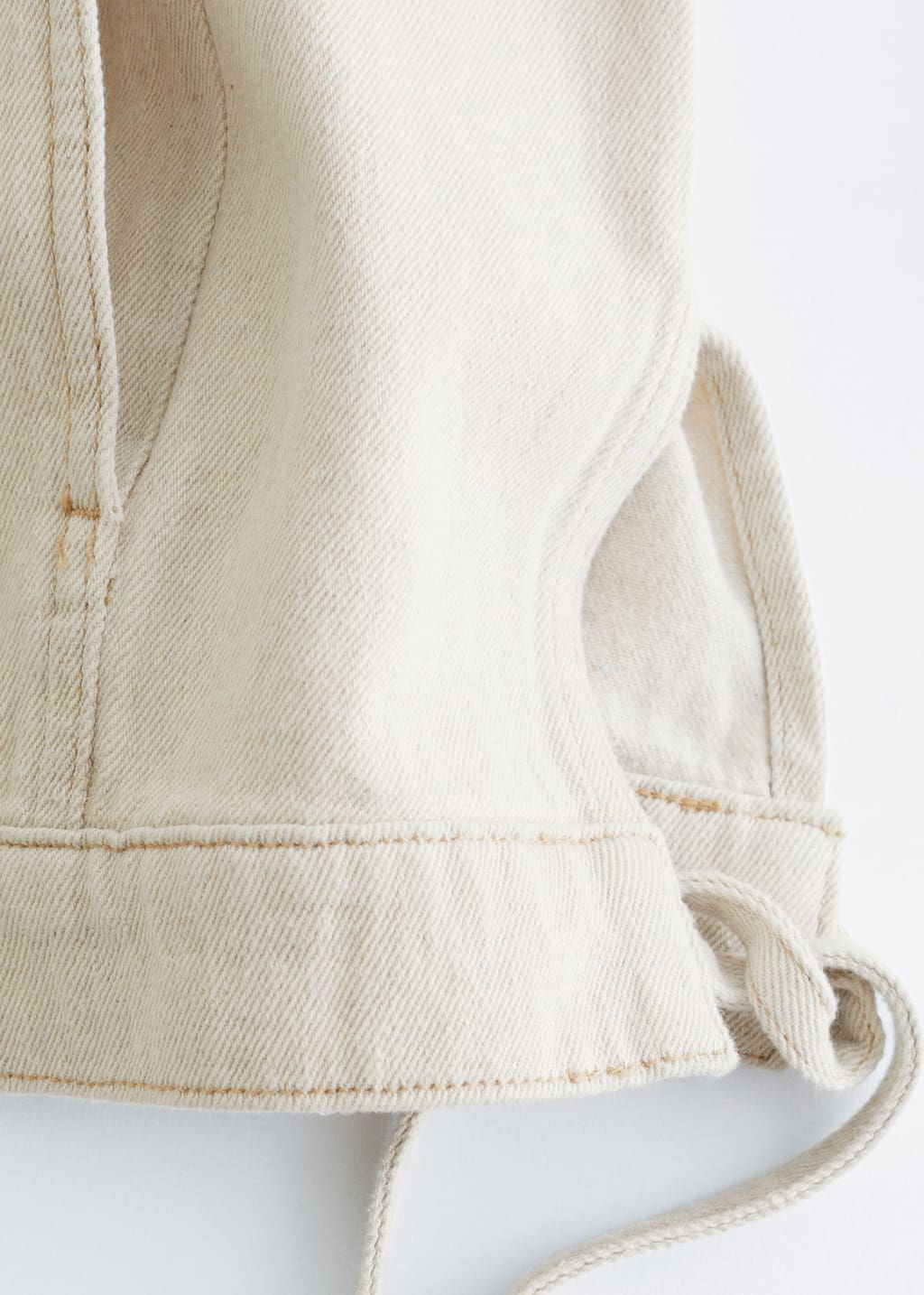 Image of Cropped Tie-Closure Denim Jacket