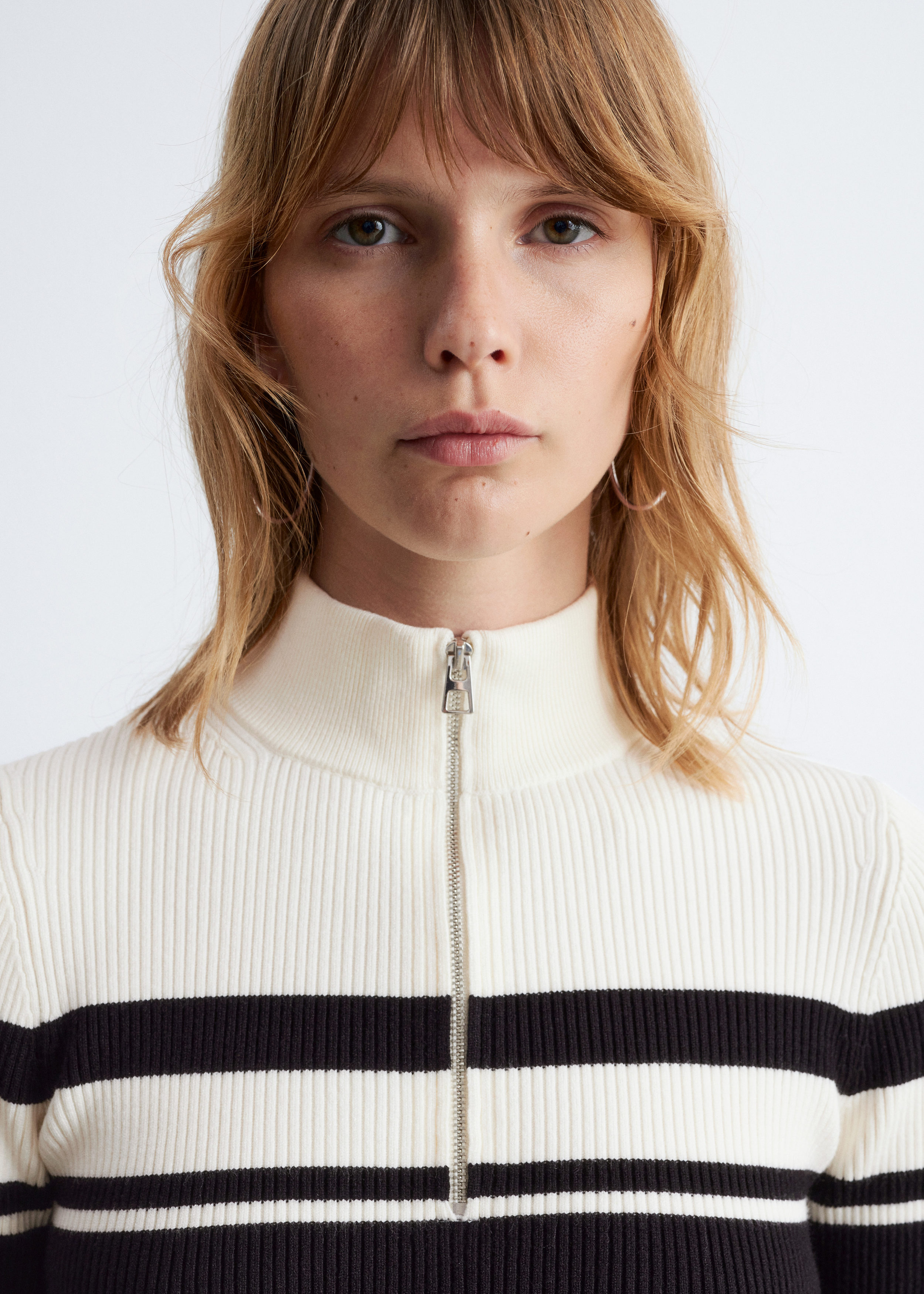Zip-Top Mock Neck Jumper - Black/White - & Other Stories US