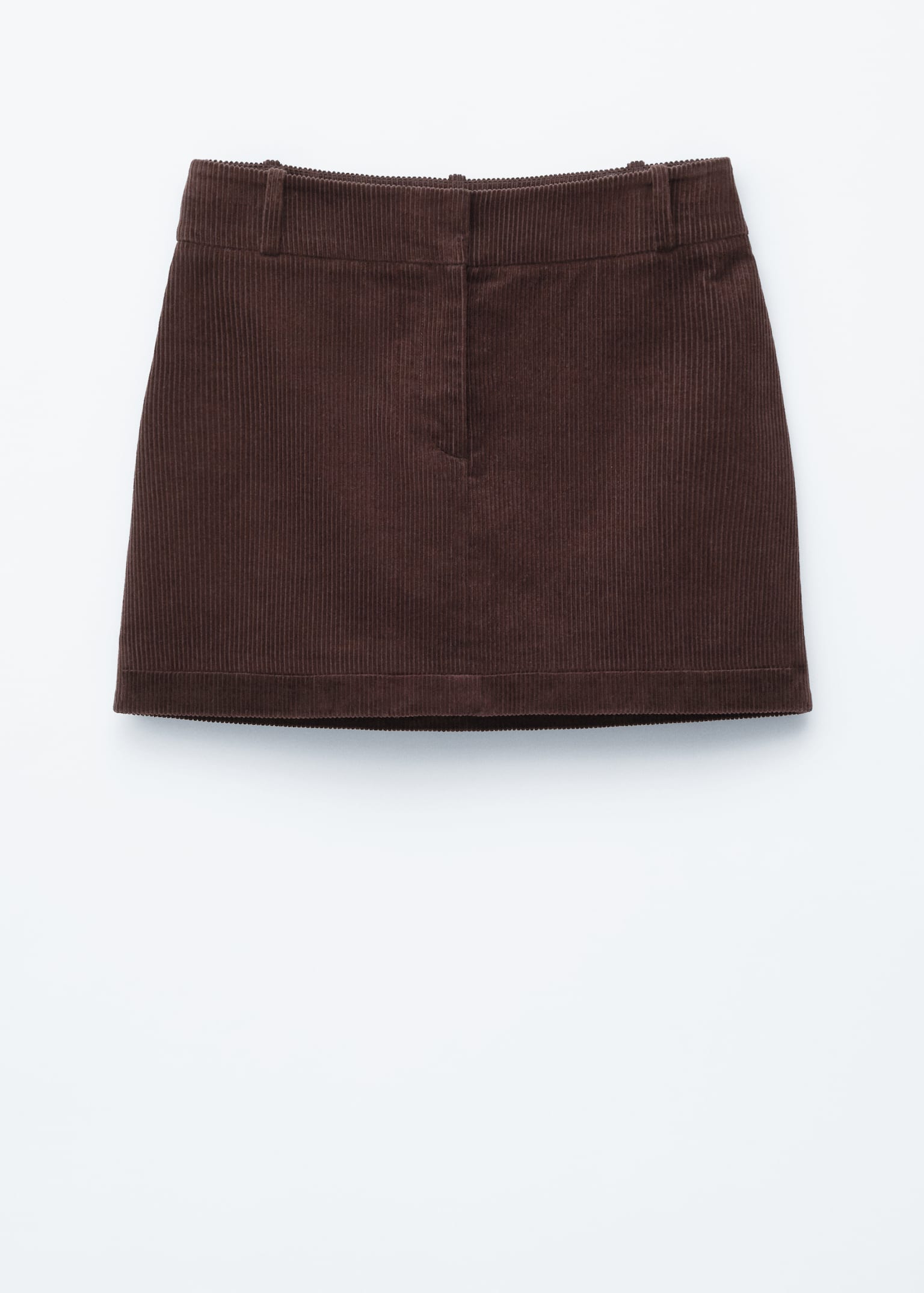 Corduroy Mini Skirt - Dark Brown/Dark Red - 2