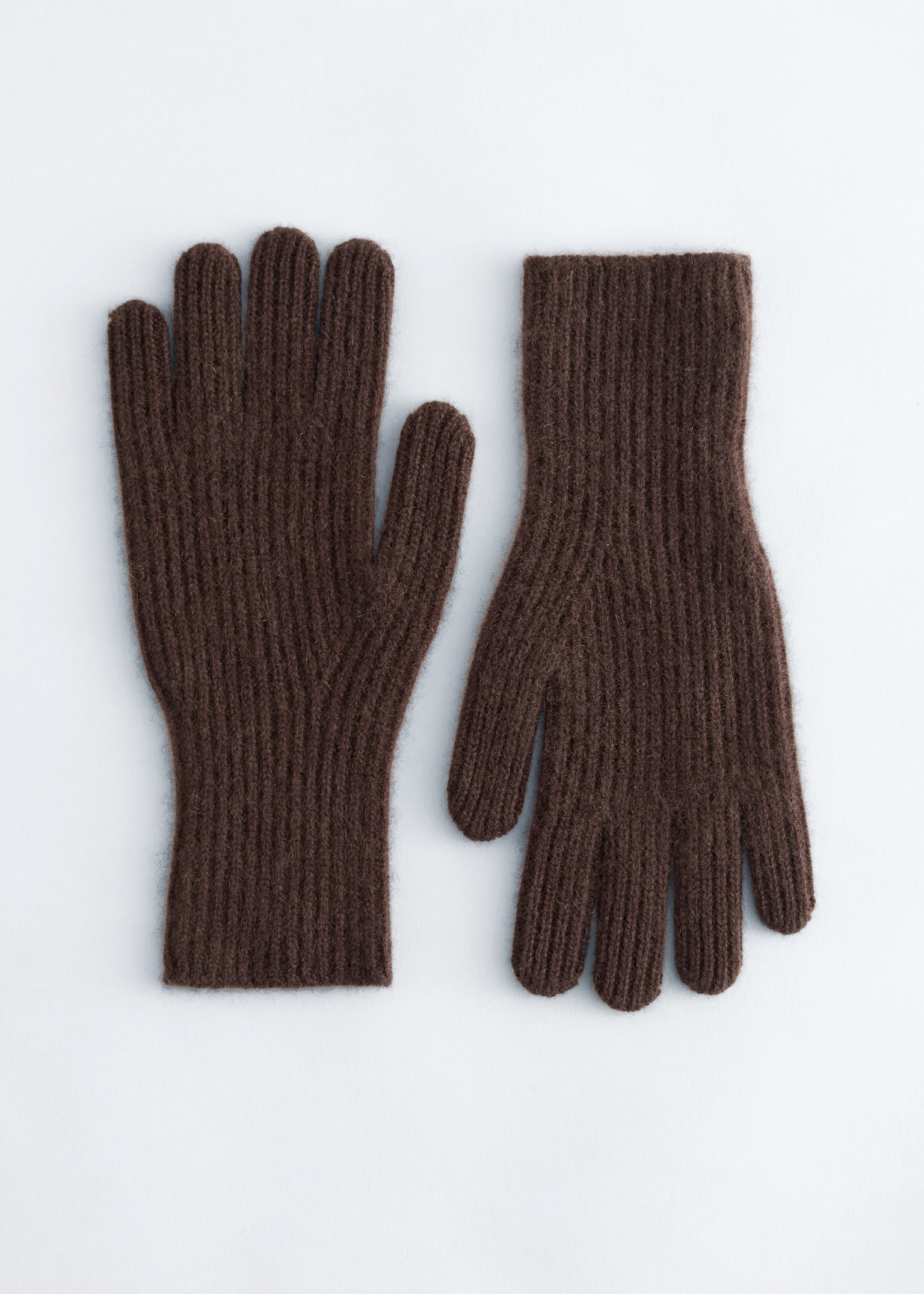 Ribbed Cashmere Gloves - Donkerbruin/Zwart/Taupe/Marineblauw