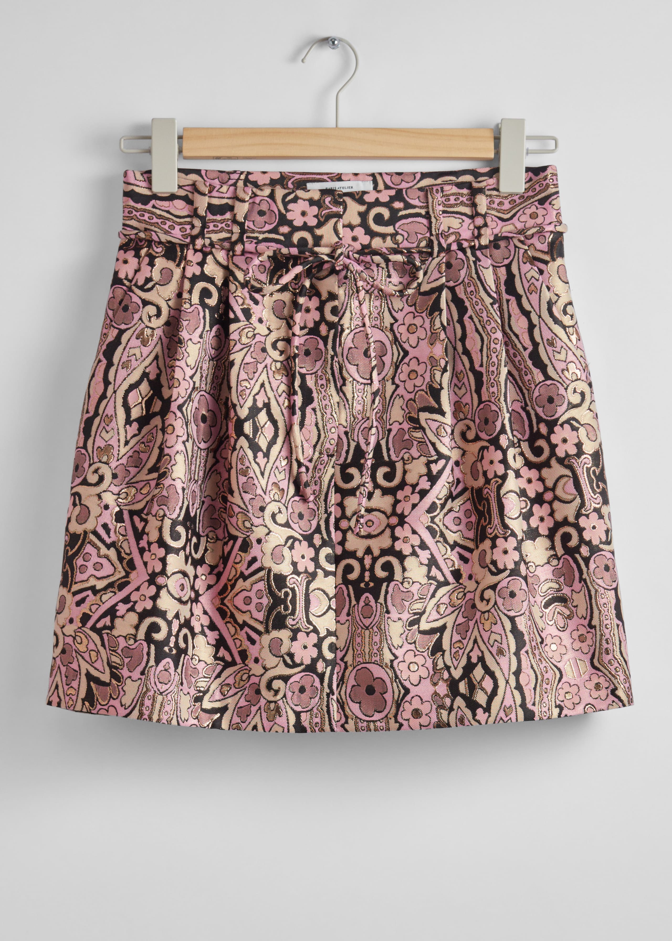 Glitter Jacquard Mini Skirt - Pink/Beige/Black - Still Life