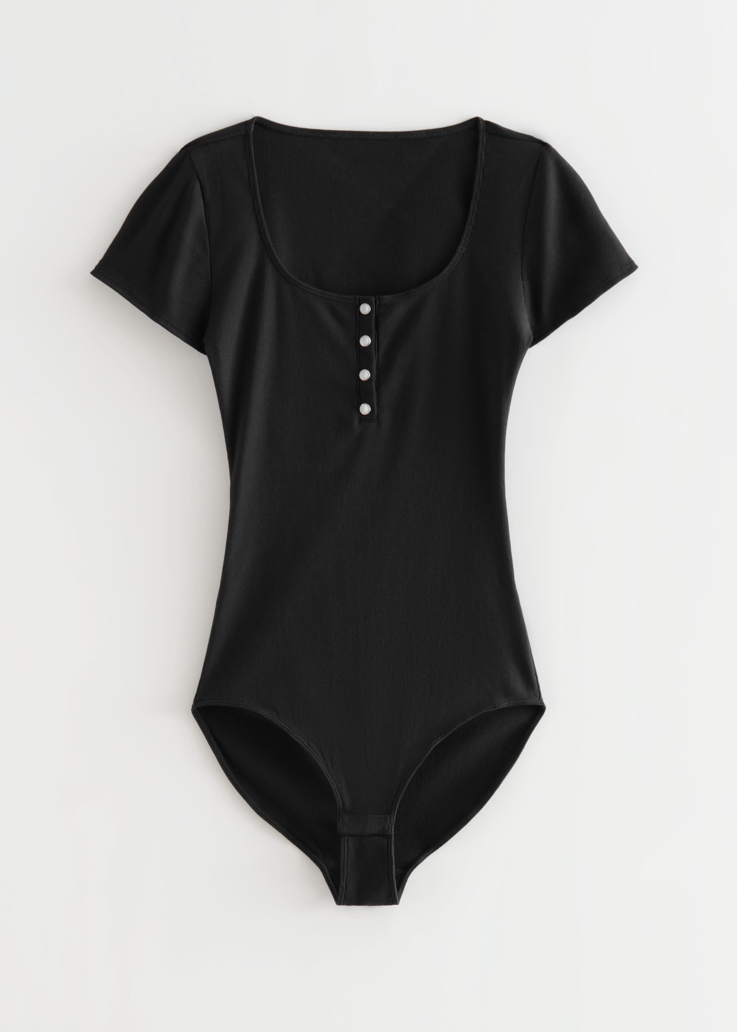ButtonedShortSleeveBodysuit - White - Natura morta