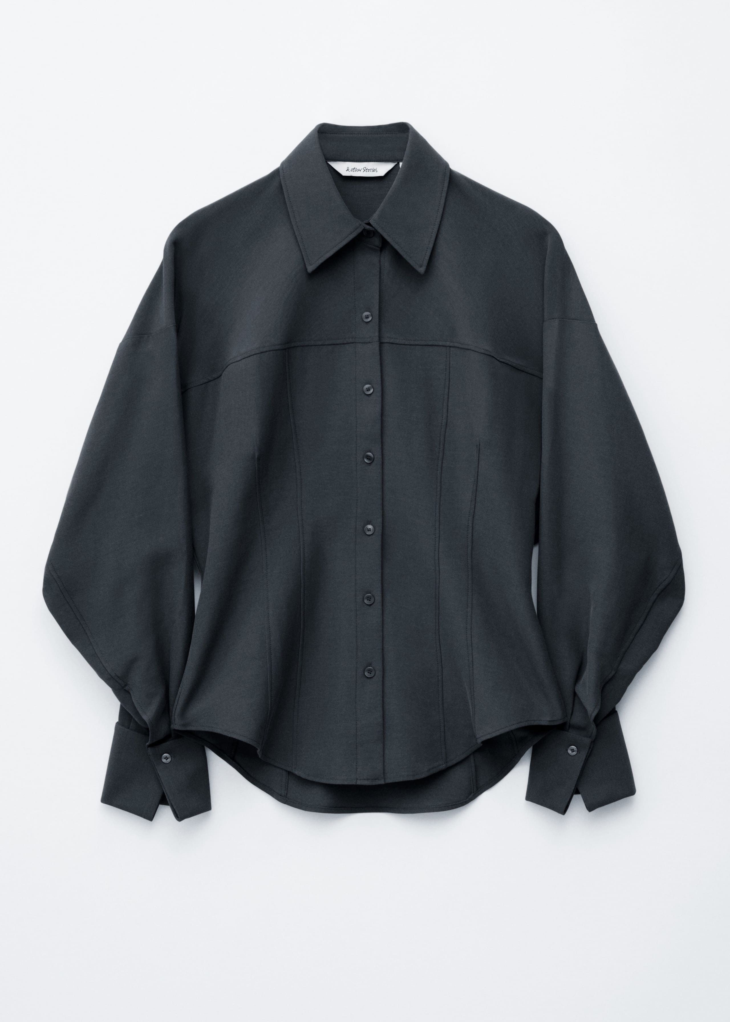 Image of Schmal zulaufendes Hemd mit Ballonärmeln