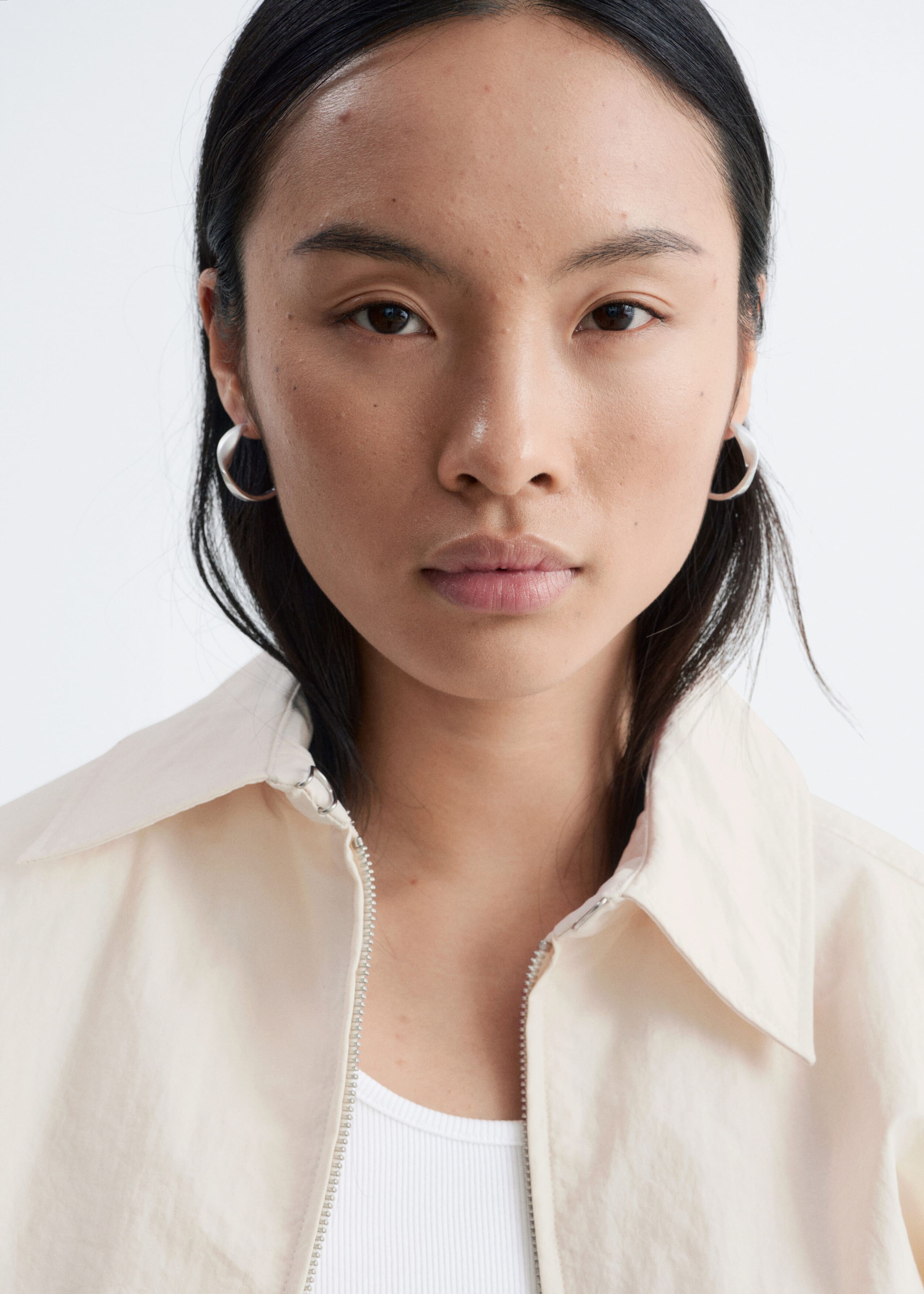 Twisted Hoop Earrings - Silver - Lookbook