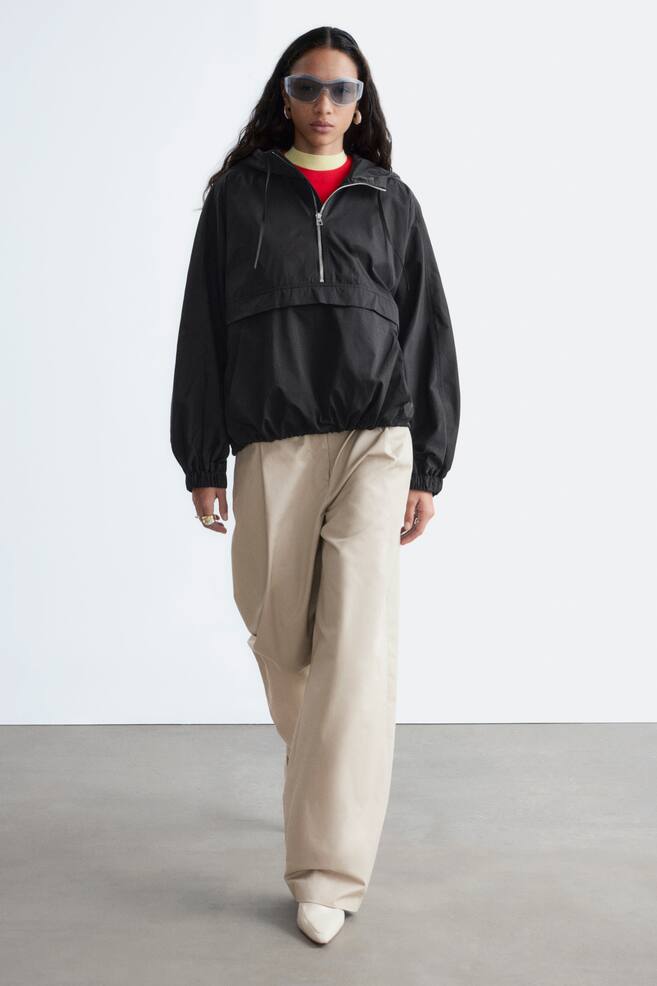 Hooded Anorak - Black/Orange - 1