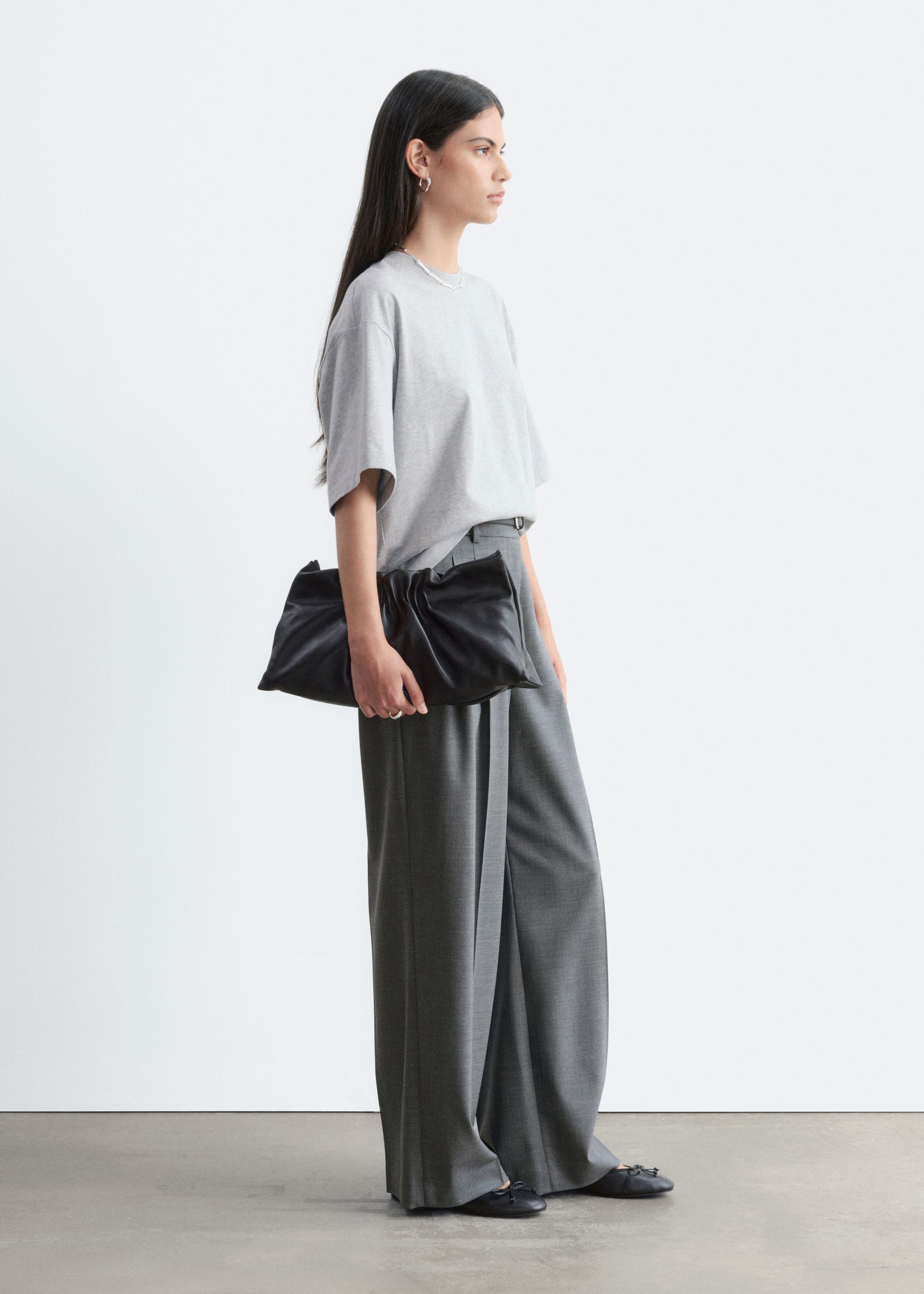 Pantaloni sartoriali in lana - Grigio - Lookbook