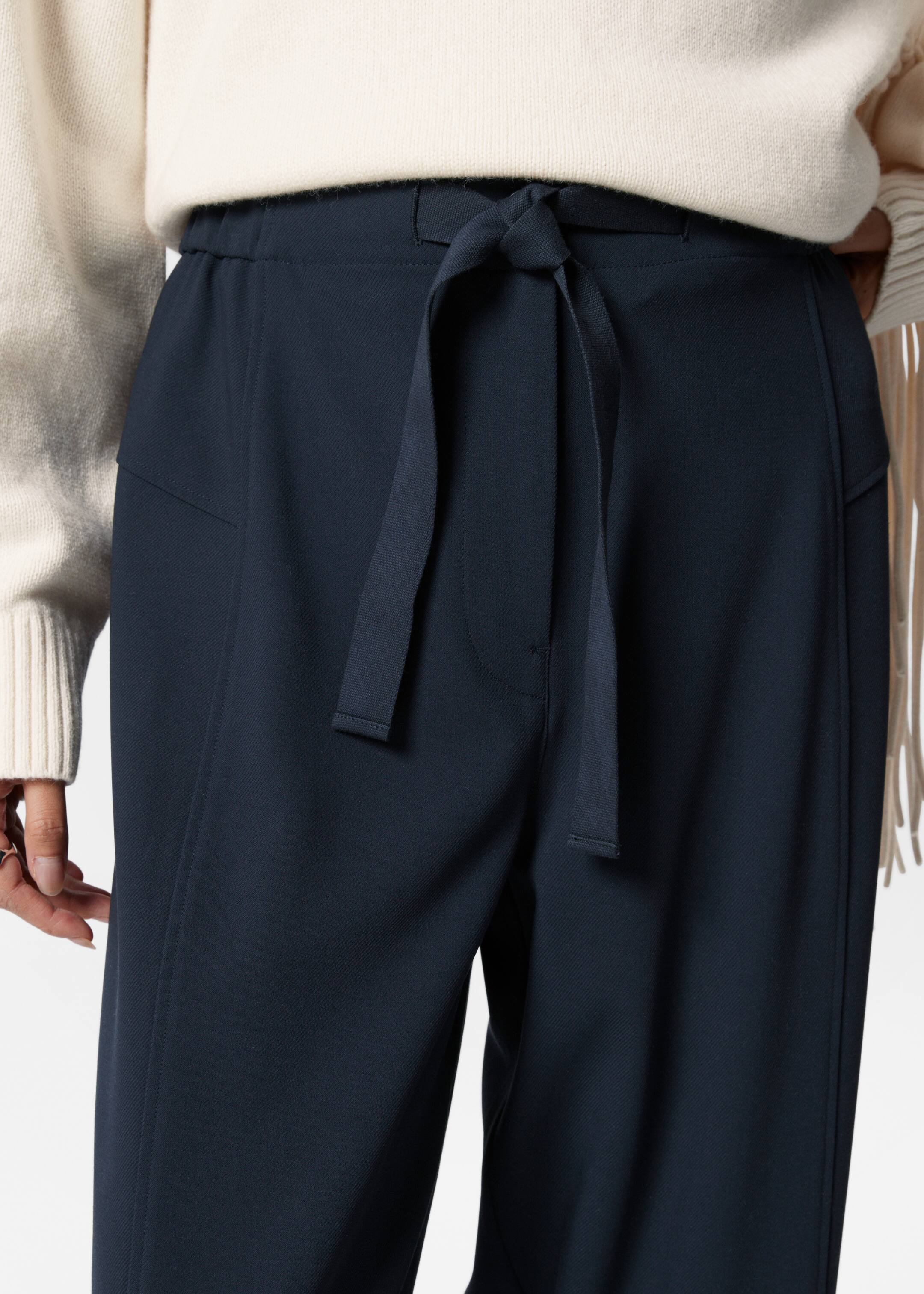 View larger image: Drawstring Trousers - Navy - Ladies | H&M GB 2