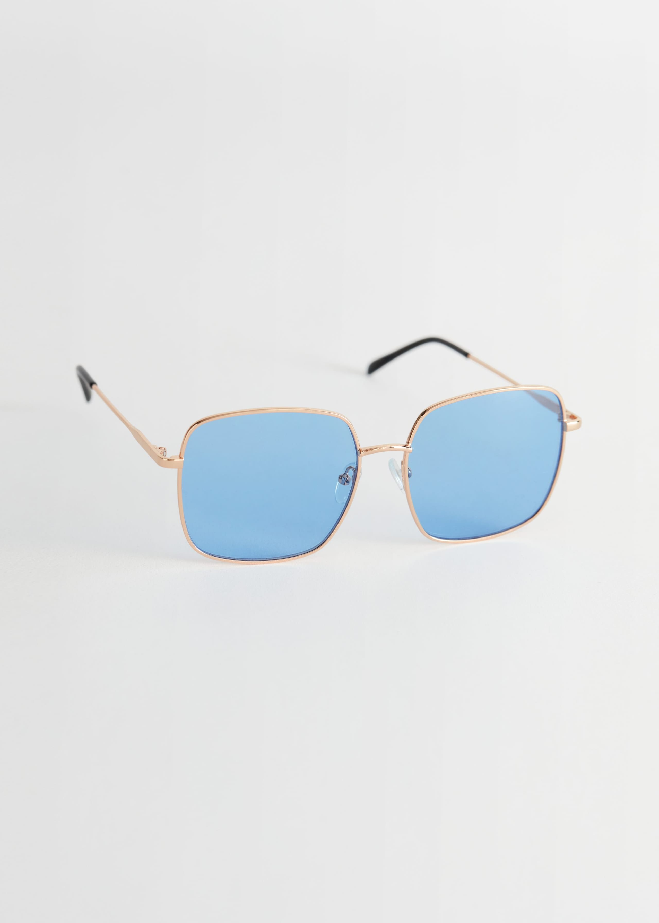 Square Wire Framed Sunglasses - Blue - Natura morta