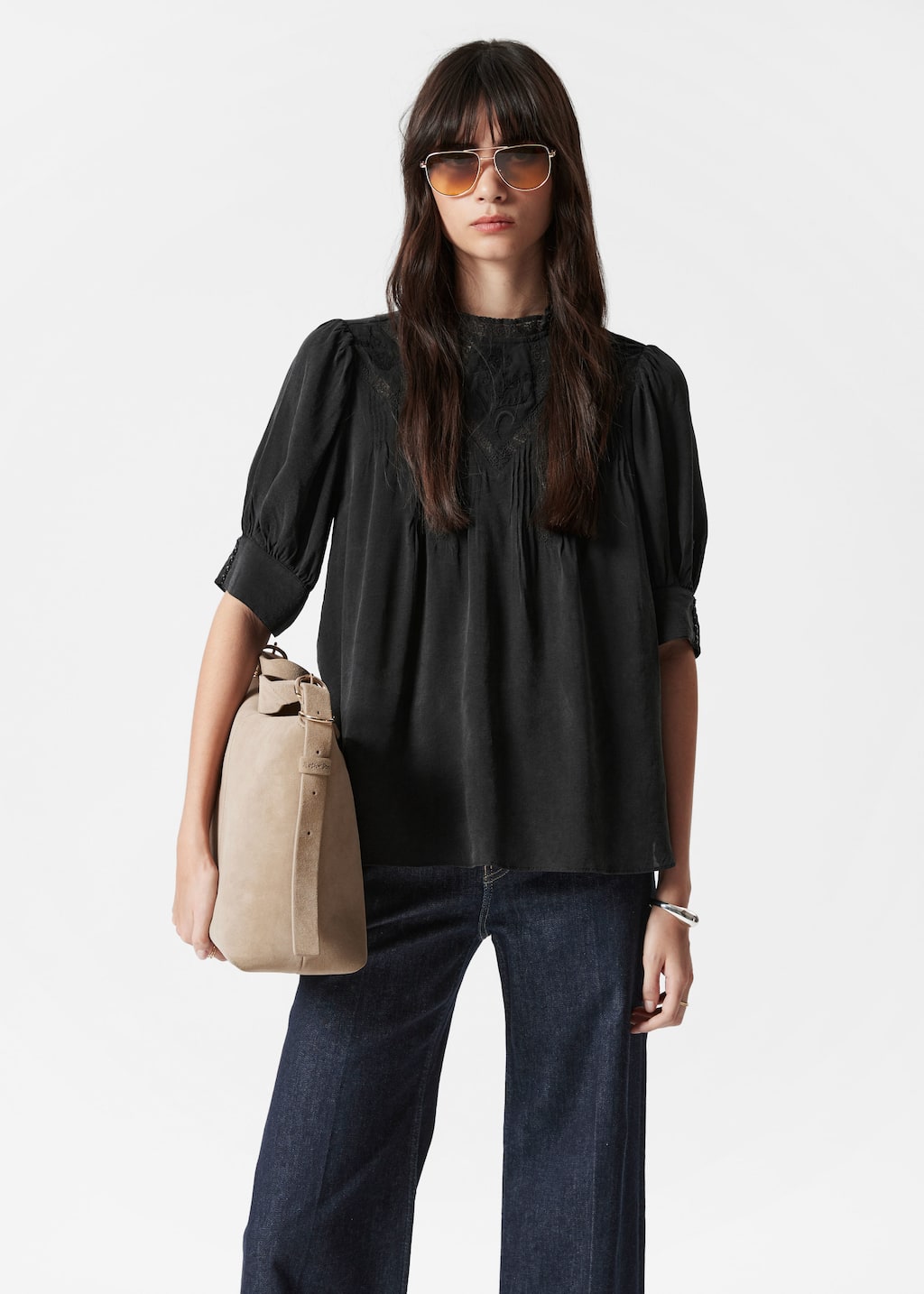 Image of Blusa in pizzo ricamata