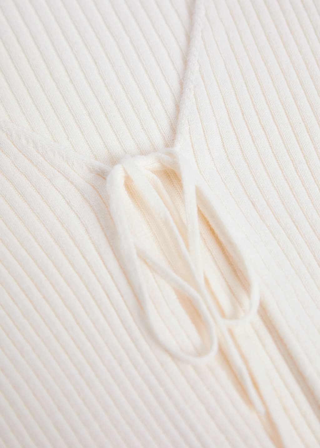 Tie-Front Ribbed Cardigan - {{variantName}} - Descriptive Detail
