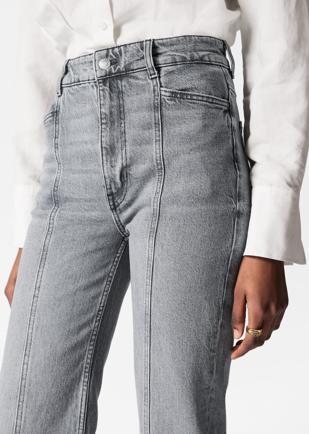 Image of High-Waist Straight-Leg Jeans