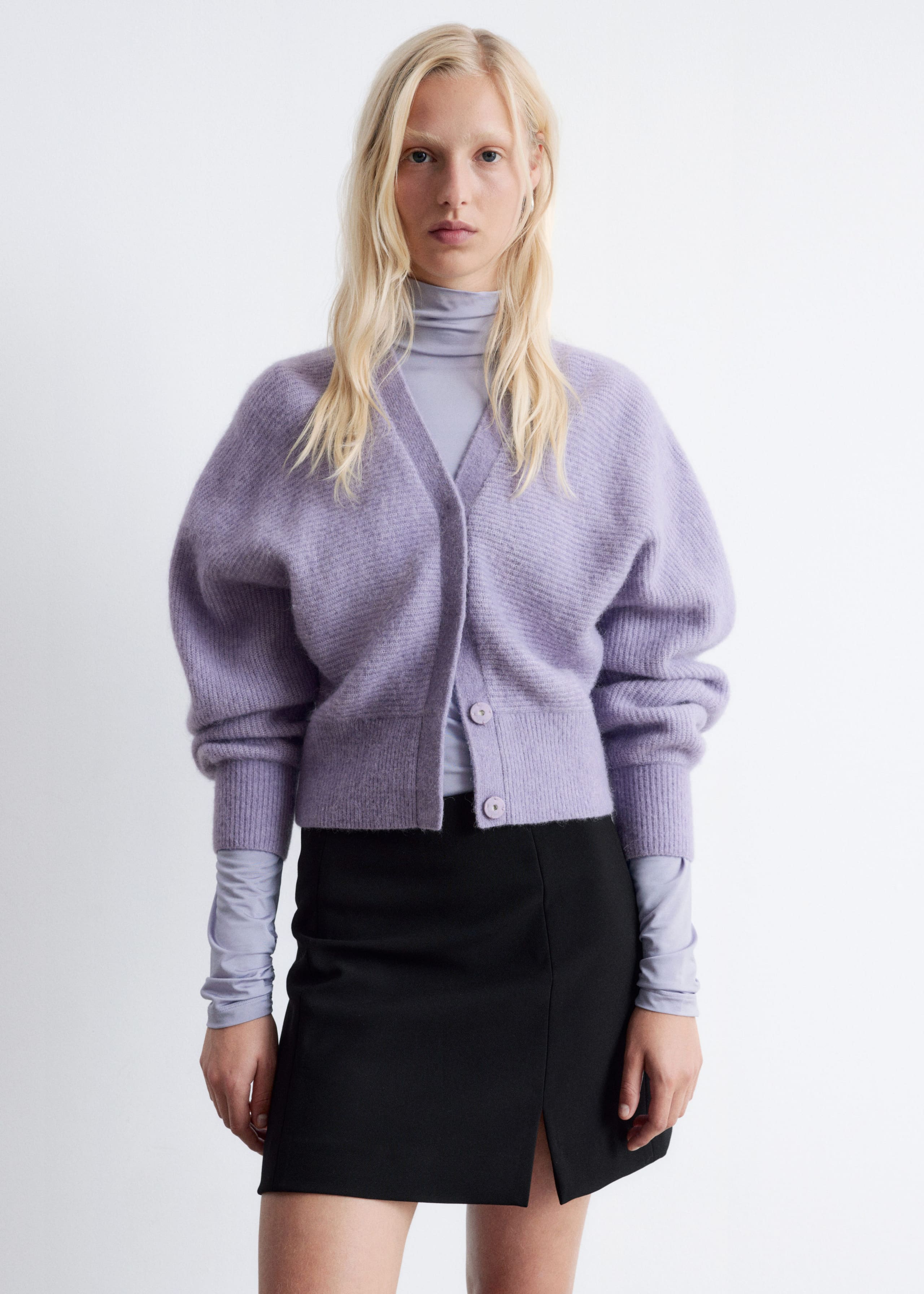 Image of Cropped Alpaca-Blend Cardigan