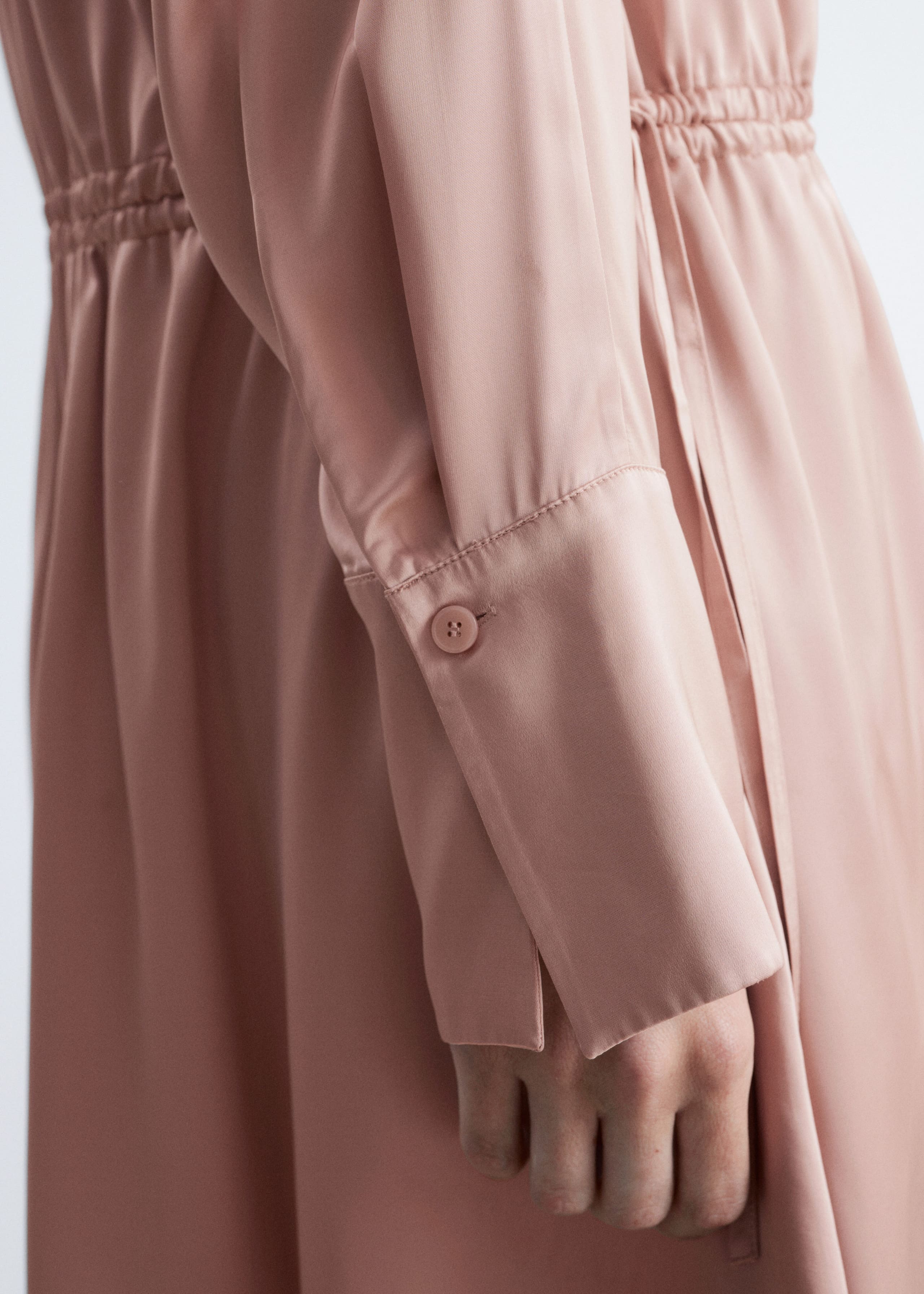 Image of Drawstring V-Neck Mini Dress