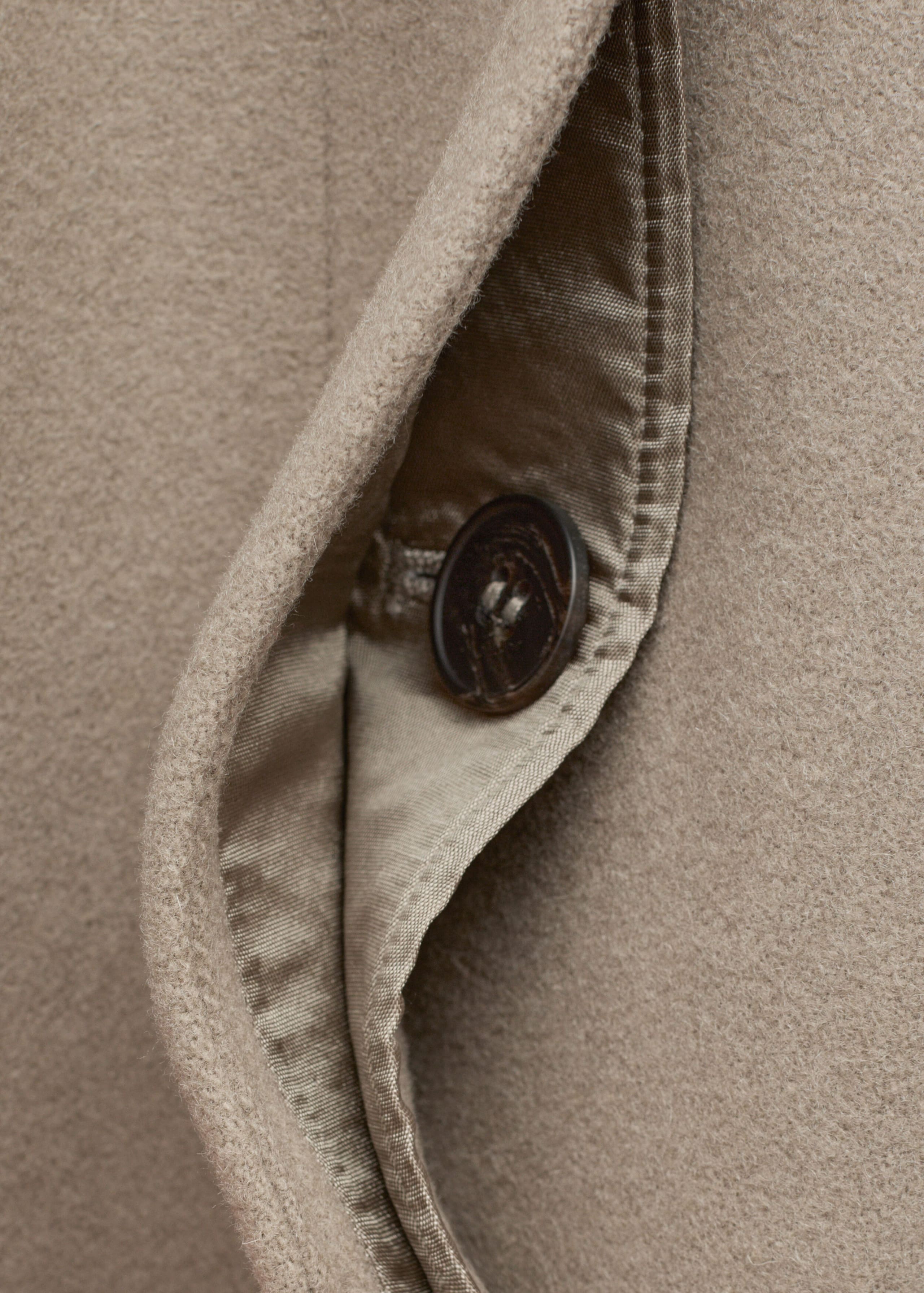 Cappotto in lana e lyocell con cintura - Talpa - Natura morta