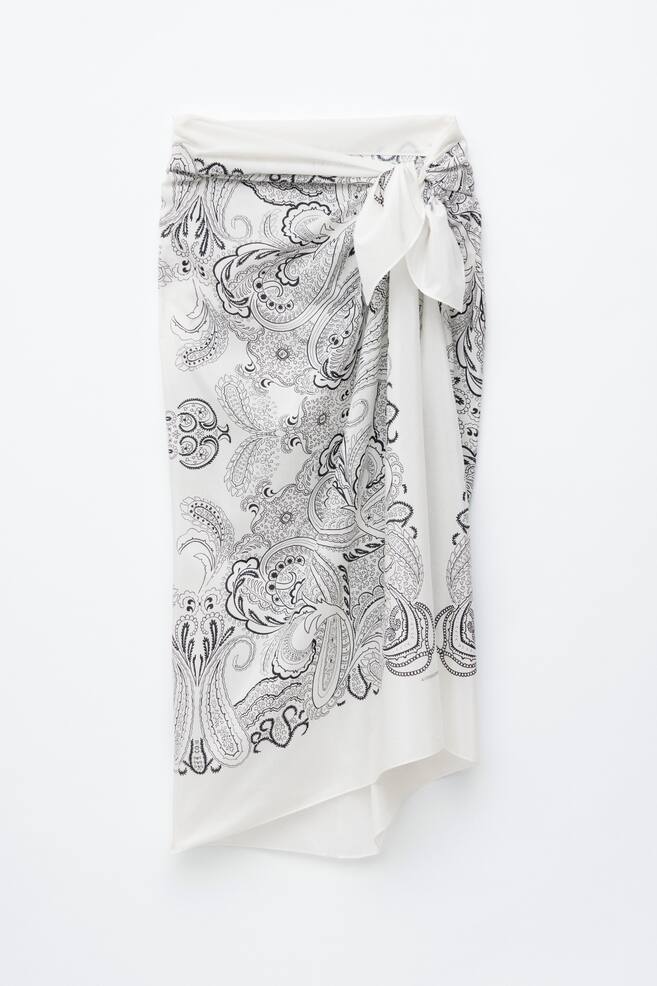 Printed Silk-Cotton Scarf - White - 1