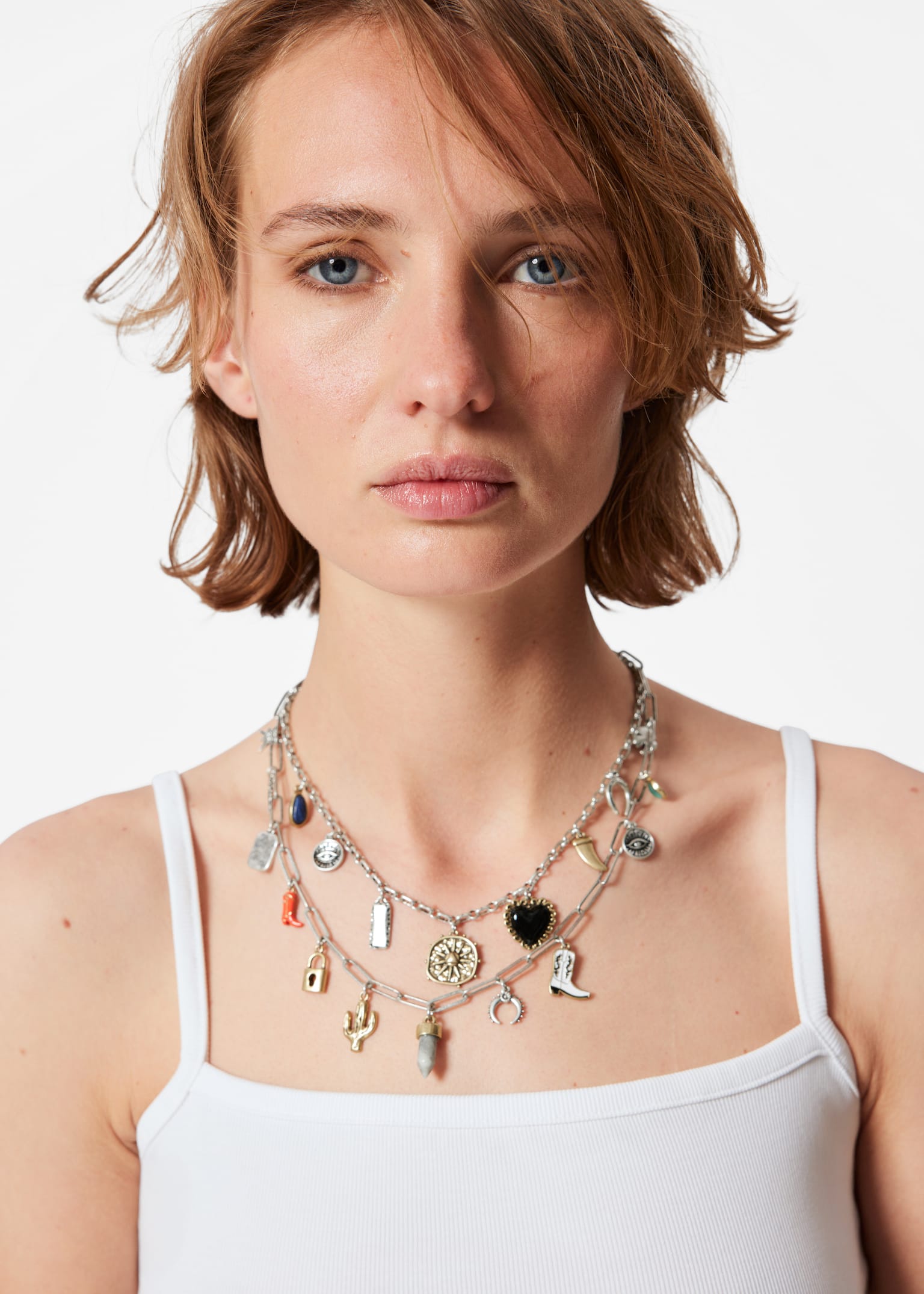 Collar con dijes de temática vaquera - Plata