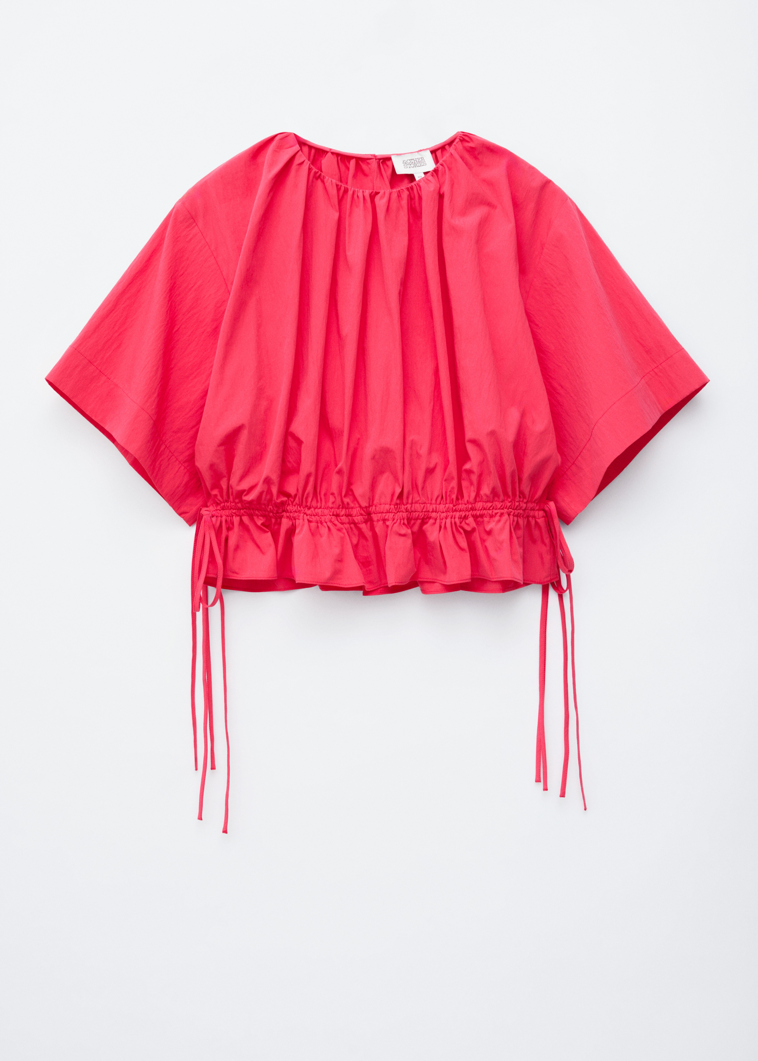 Blusa com cordão - Vermelho/Branco