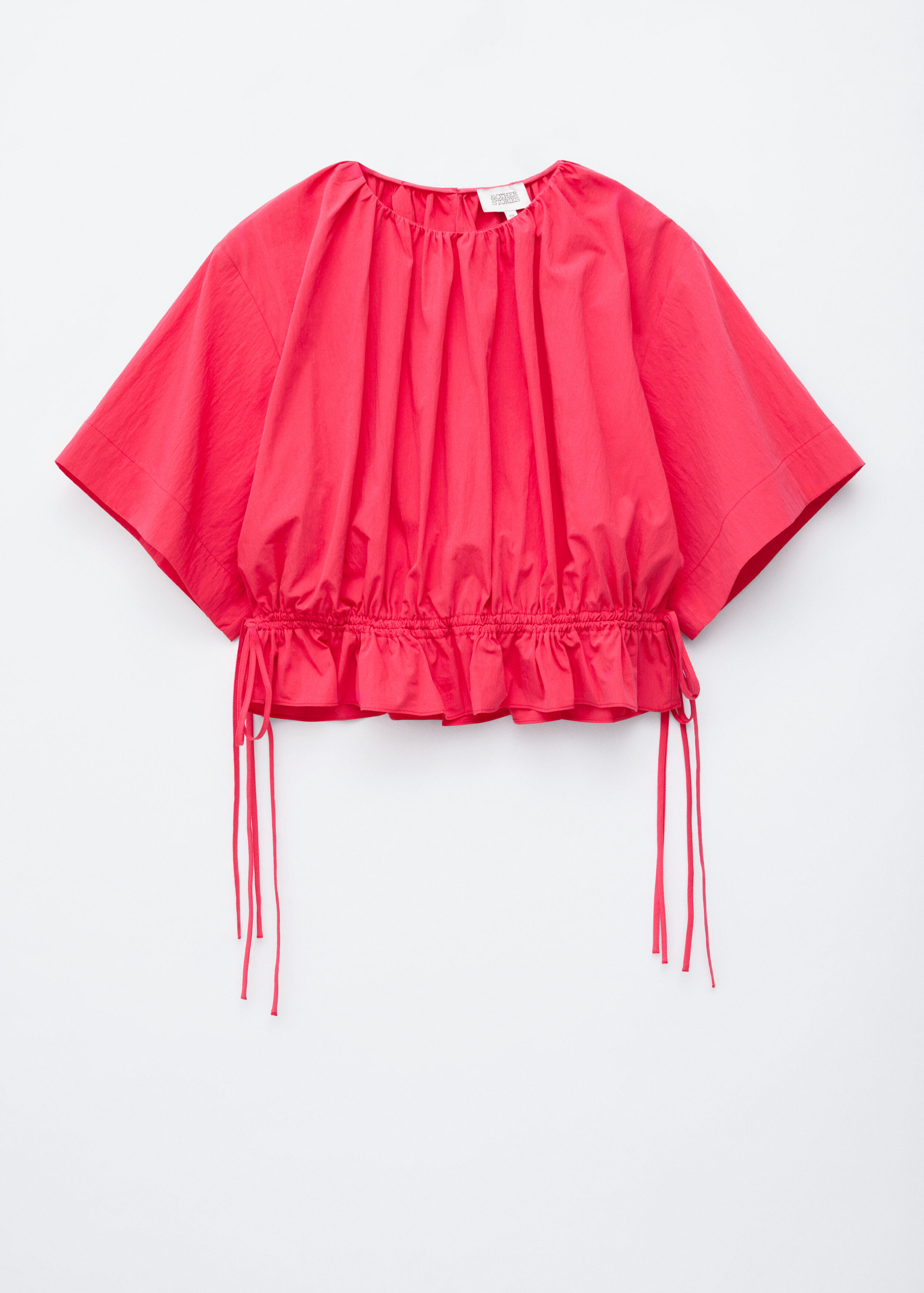 Silk-Blend Bow-Detail Blouse - Greige Checked - & Other Stories US