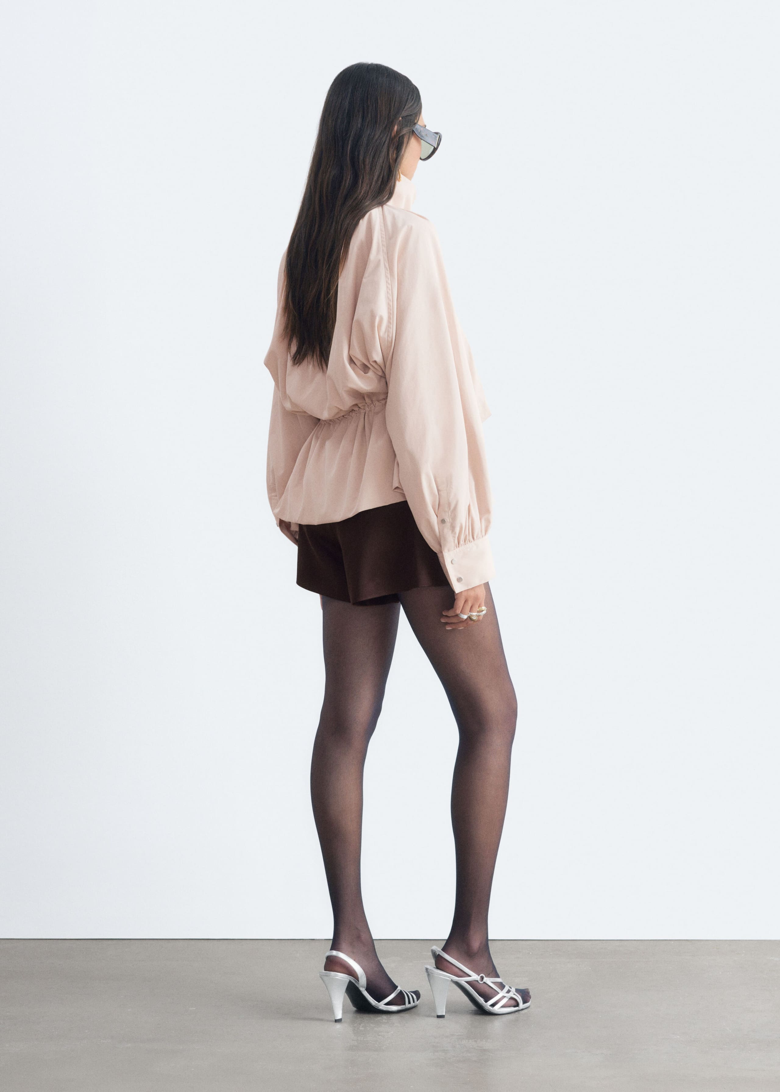 Nylon Funnel-Collar Jacket - Light Beige - Lookbook