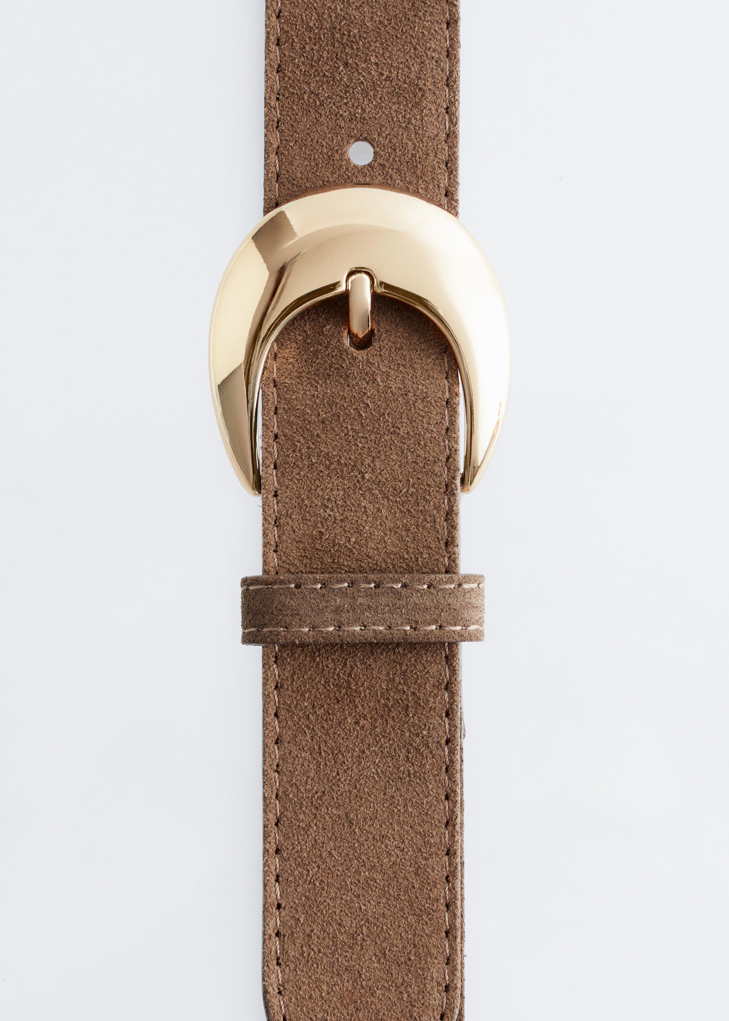 Image of Crescent-Buckle Leather Belt