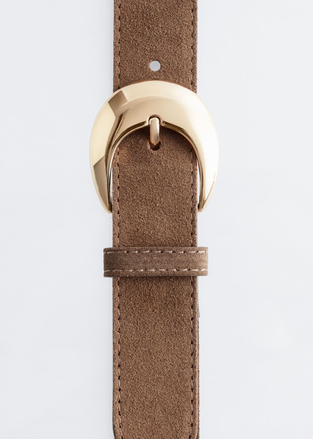 Image of Crescent-Buckle Leather Belt