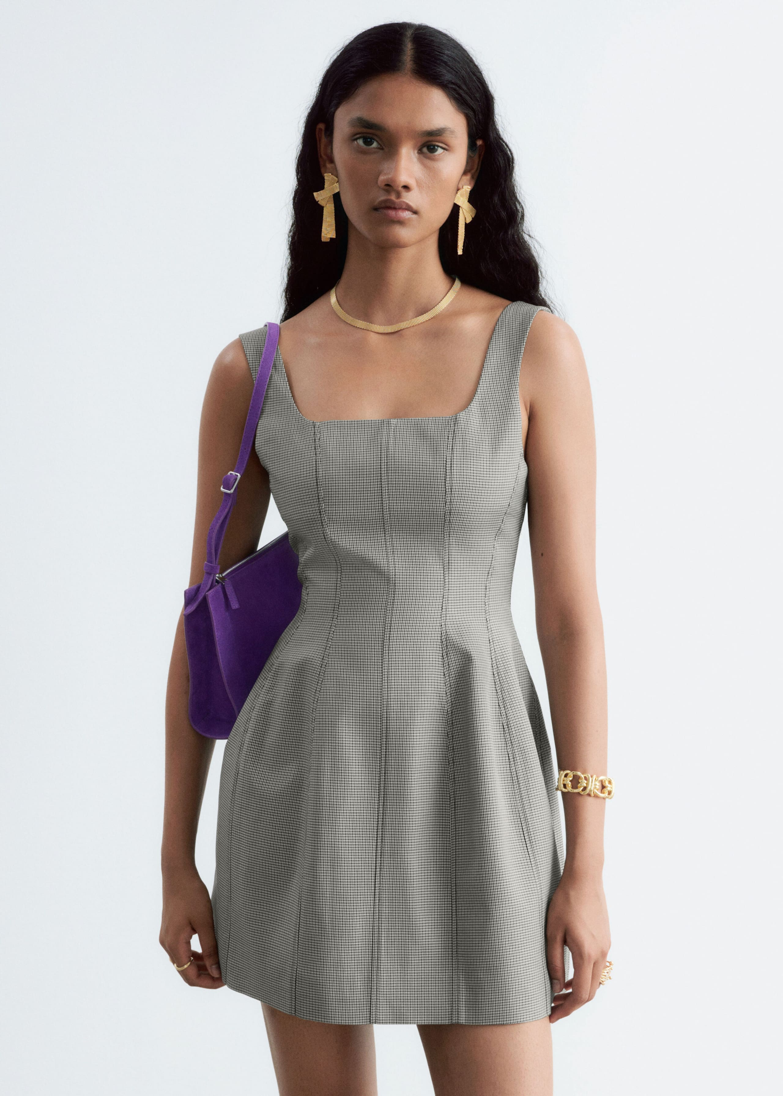 Corset Mini Dress - Black - Lookbook