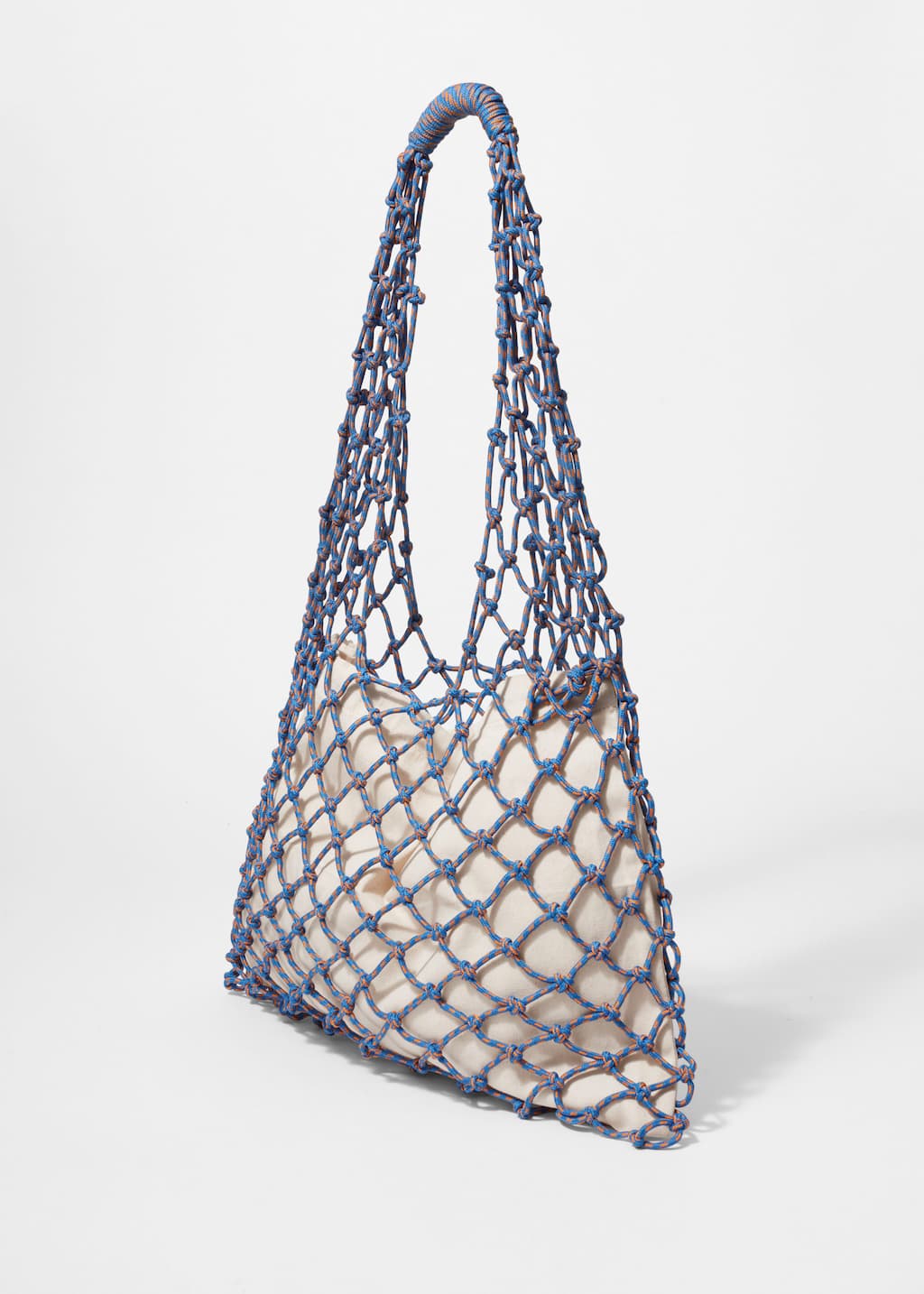 Fishnet Cord Tote Bag - Sky Blue - Still Life
