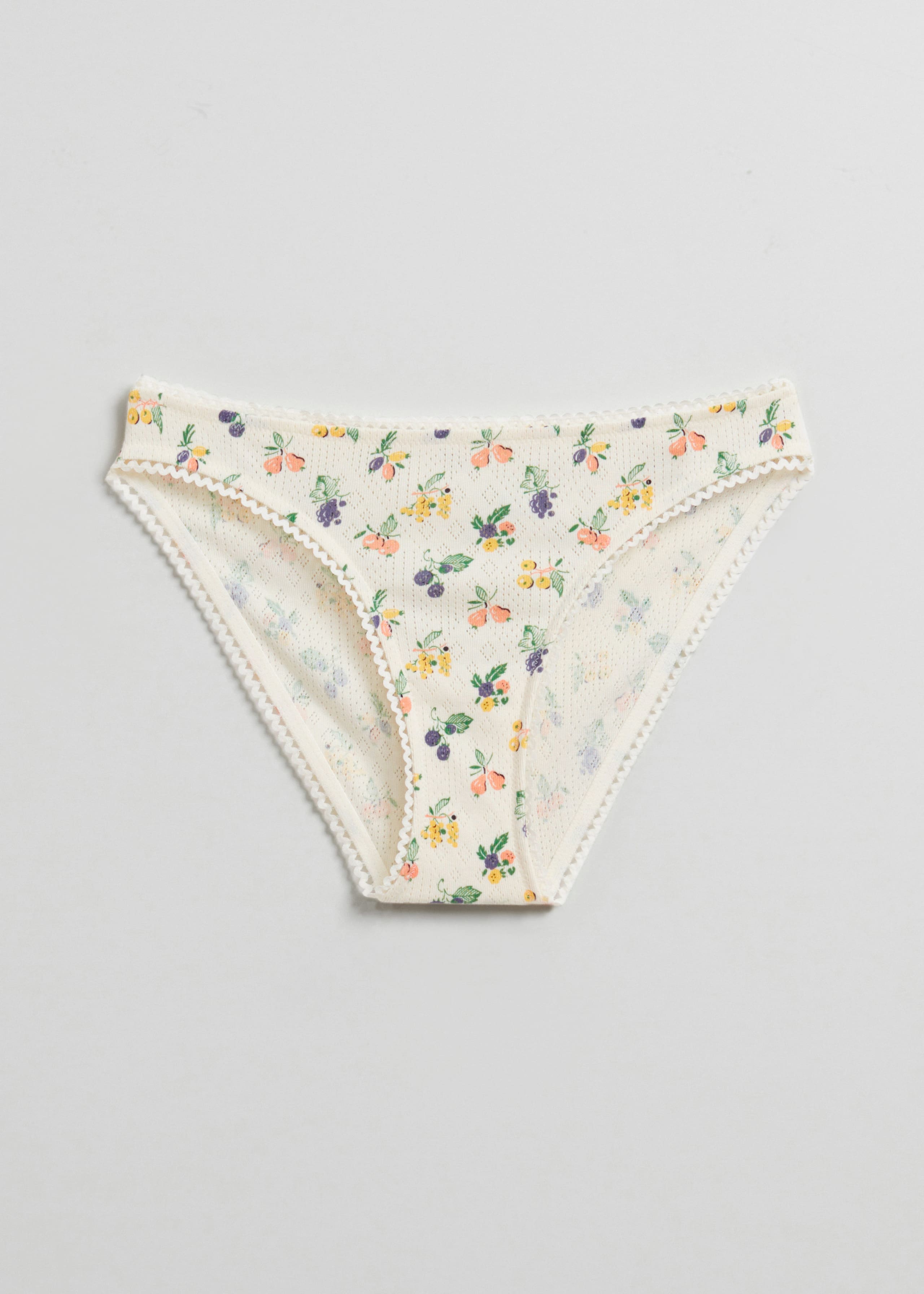 Pointelle-Knit Cotton Briefs - Cream - Still Life