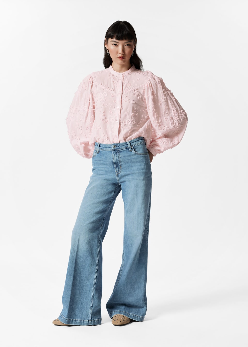 Image of Puff-Sleeve Blouse