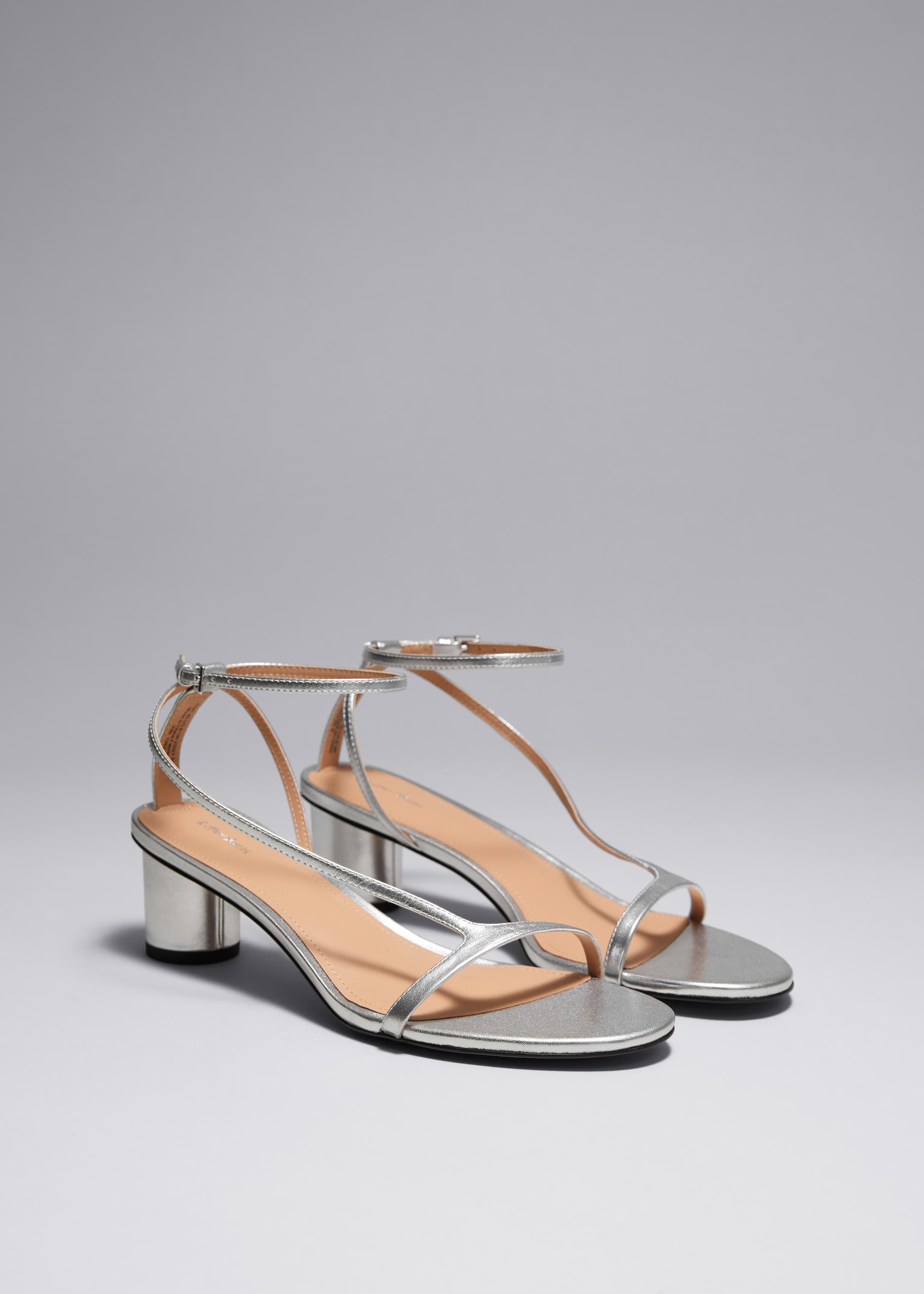 View larger image: Heeled Leather Sandals - Silver - Ladies | H&M GB 2