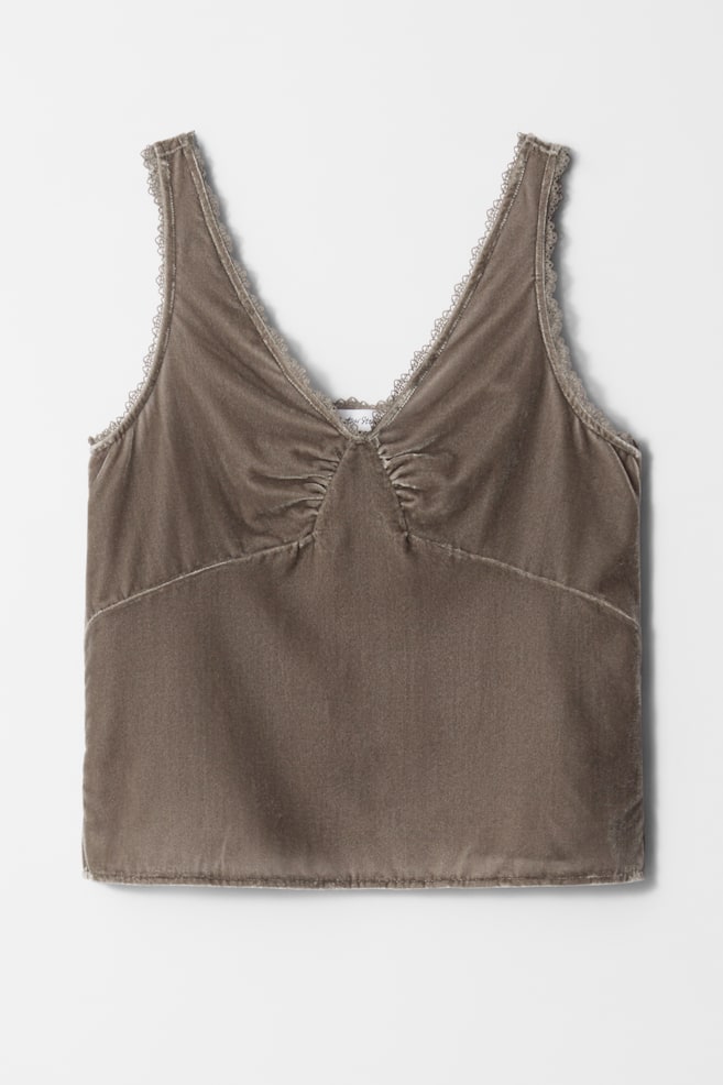 Camisola de terciopelo - Topo - 1