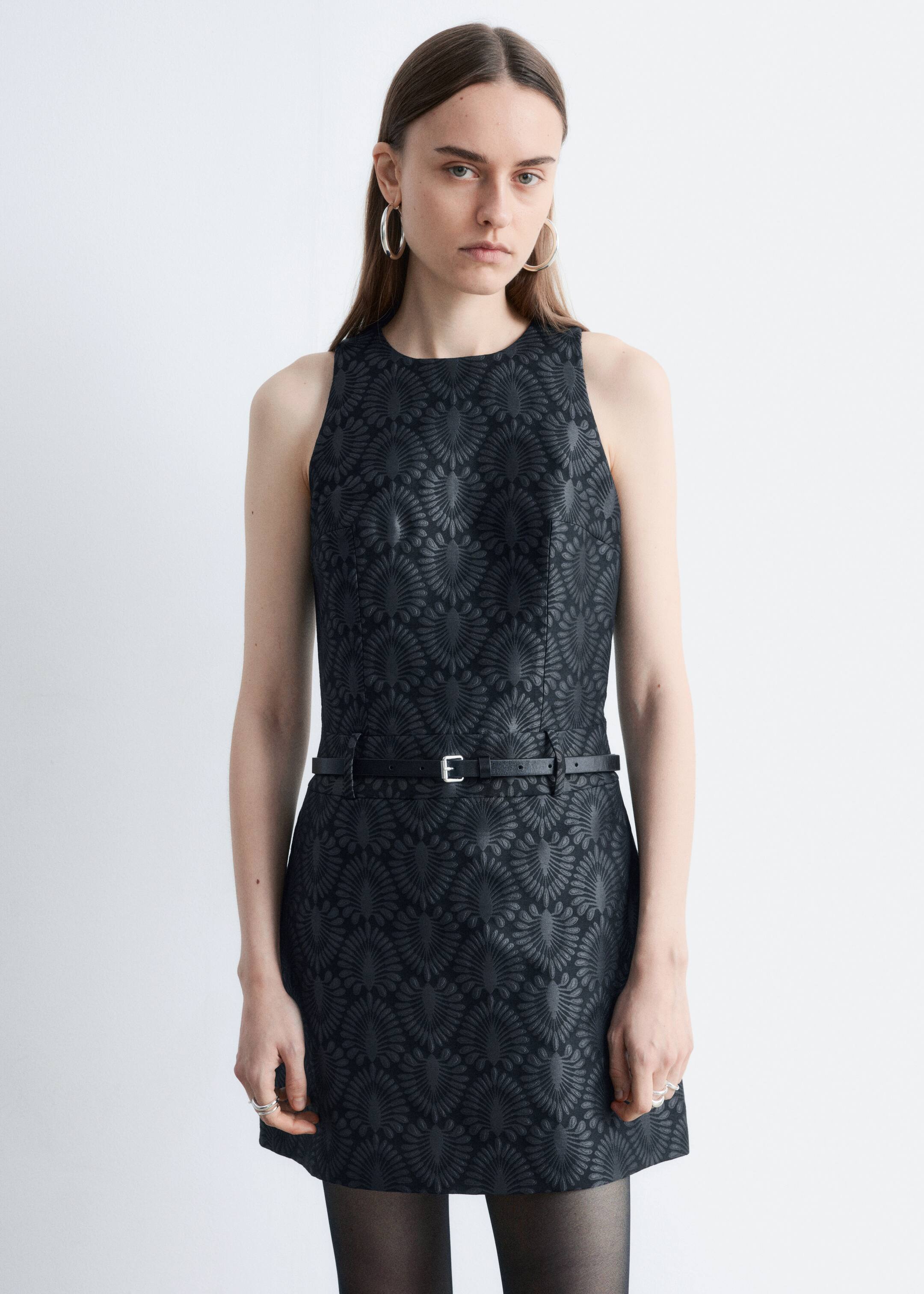 Agrandir l'image: Robe courte en brocart - Noir - FEMME | H&M BE 1