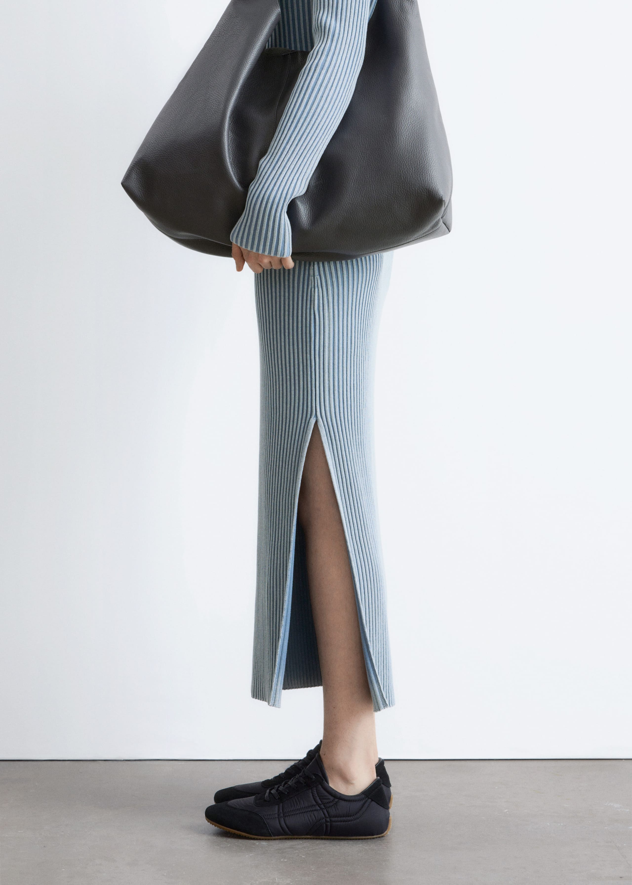 Image of Ribbed Zip-Up Maxi Dress