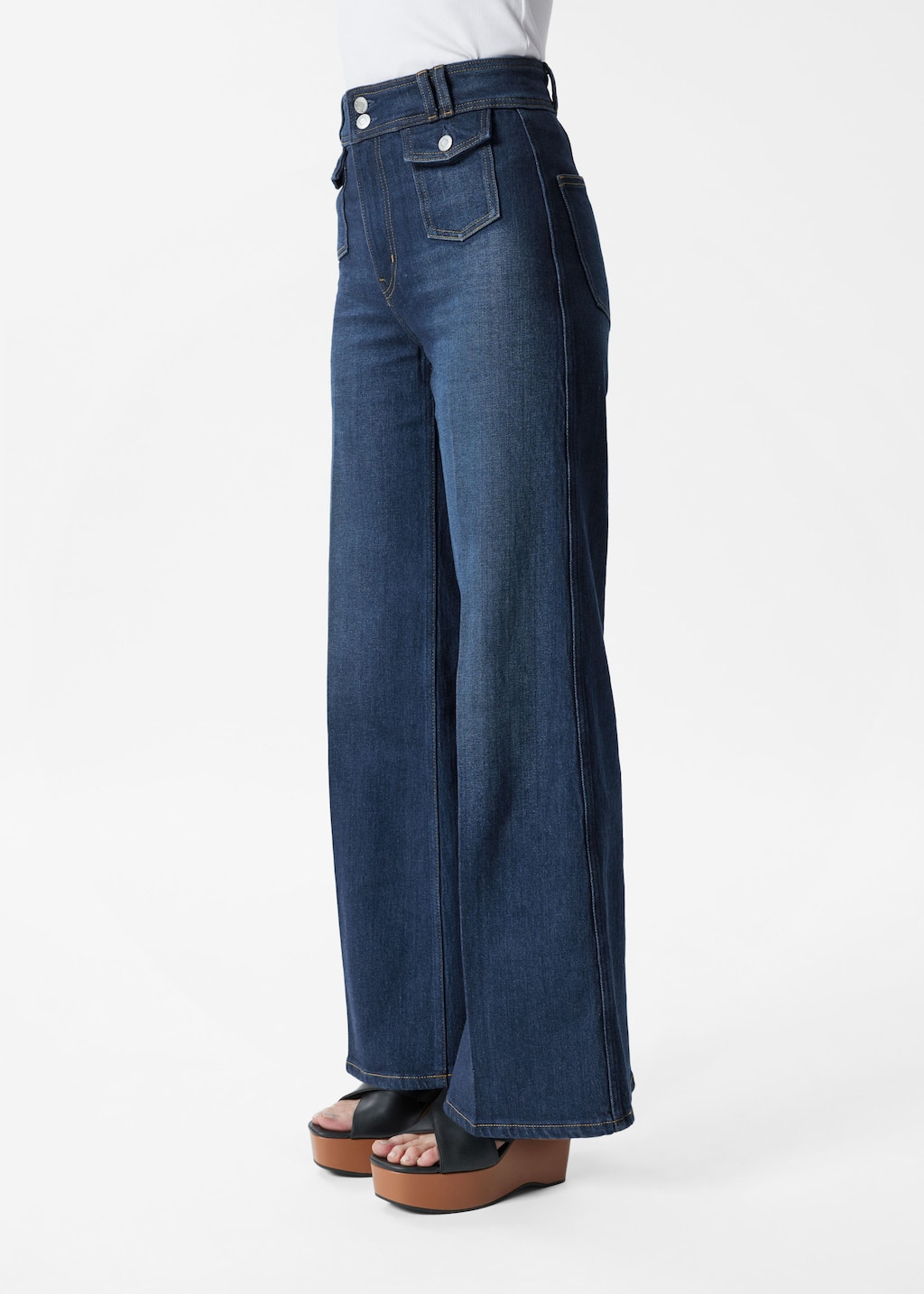 Image of Press-Crease Flared Jeans