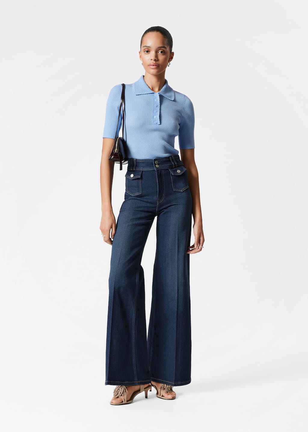 Haut côtelé et festonné - Couleur crème - Lookbook