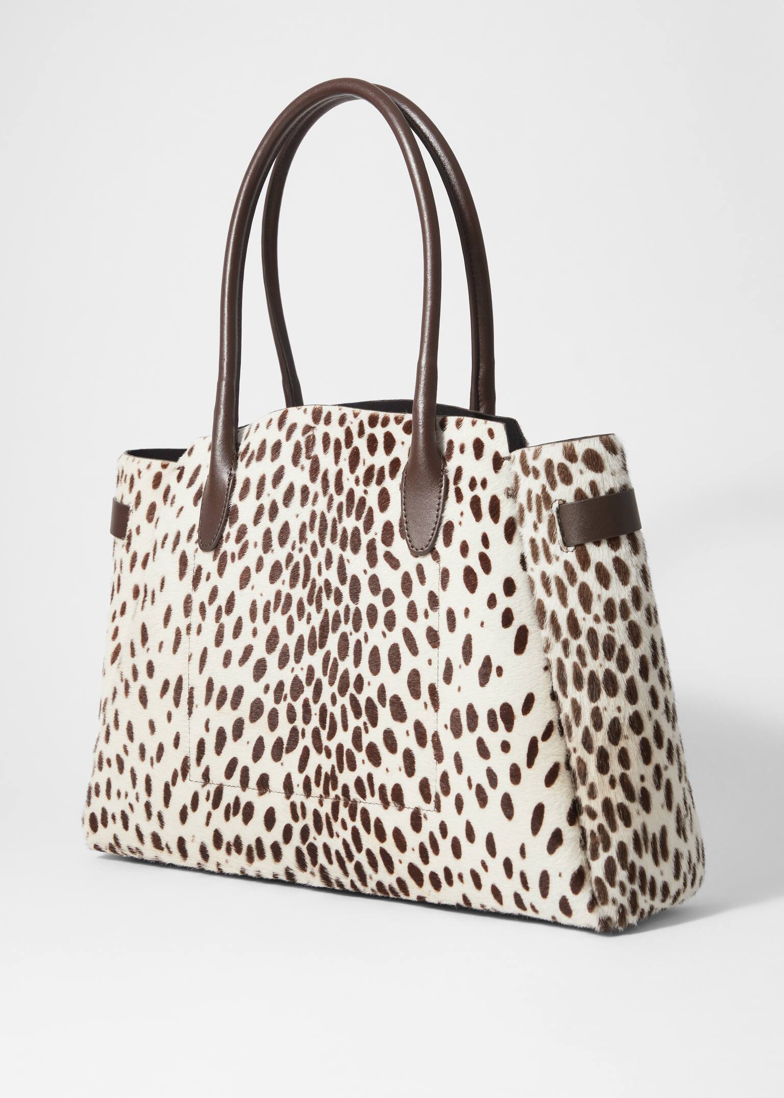 Kožená taška s potlačou zvieracieho vzoru - Krémová s potlačou jeleňa - 4