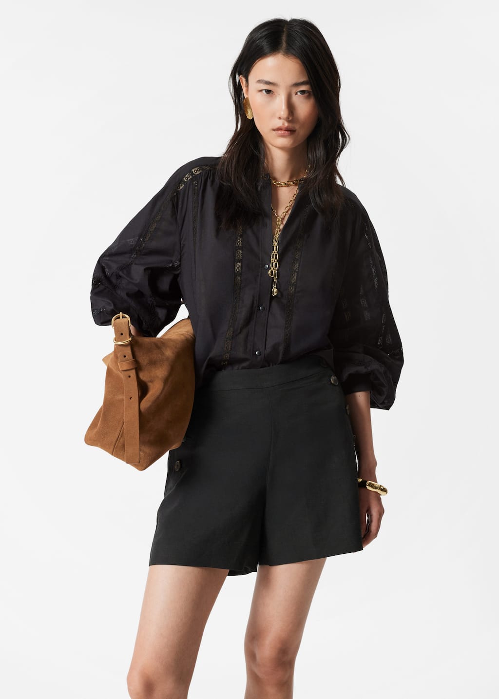 Image of Buttoned Sailor Shorts