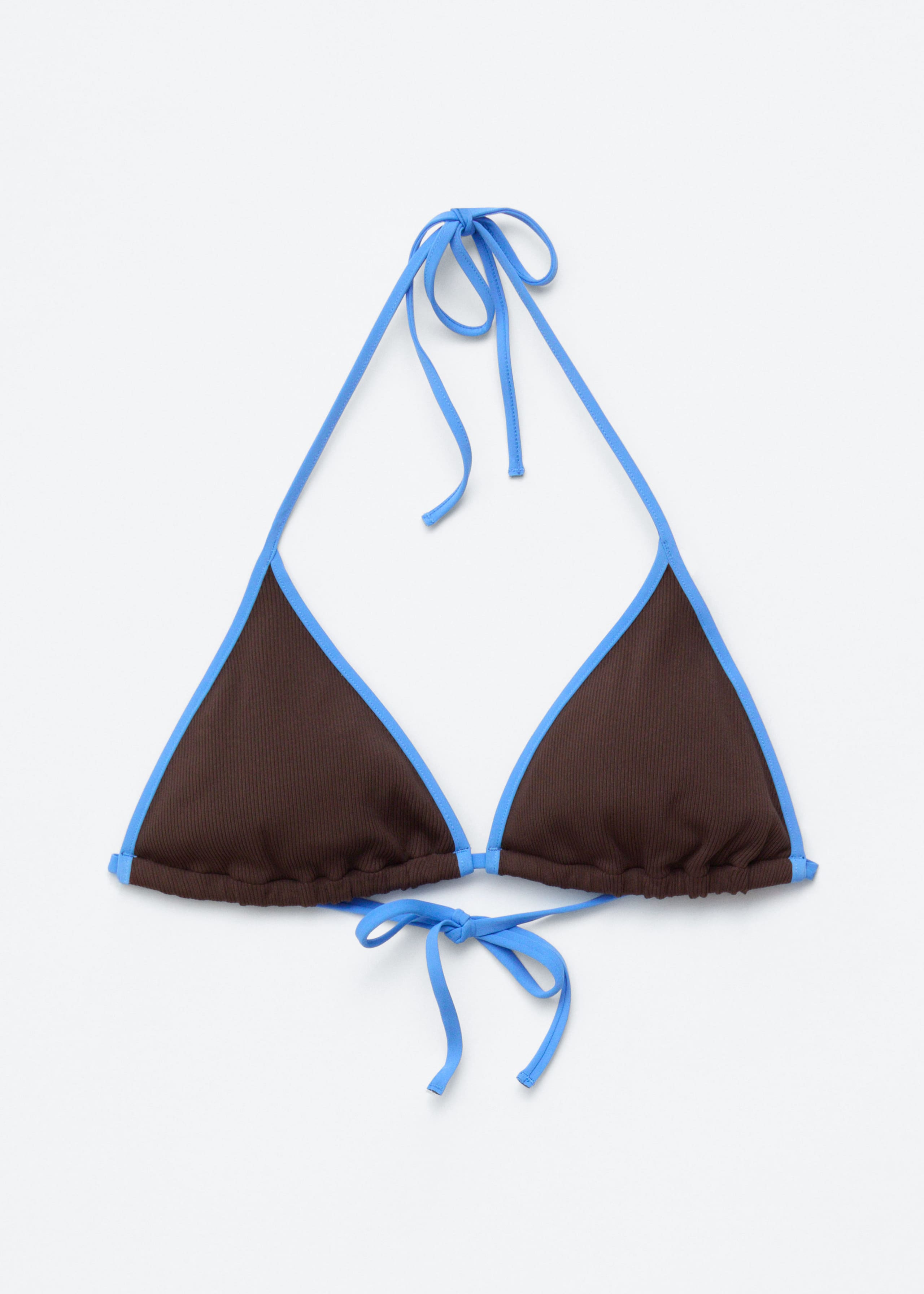 Image of Triangelformad bikinitopp med kontrastdetaljer