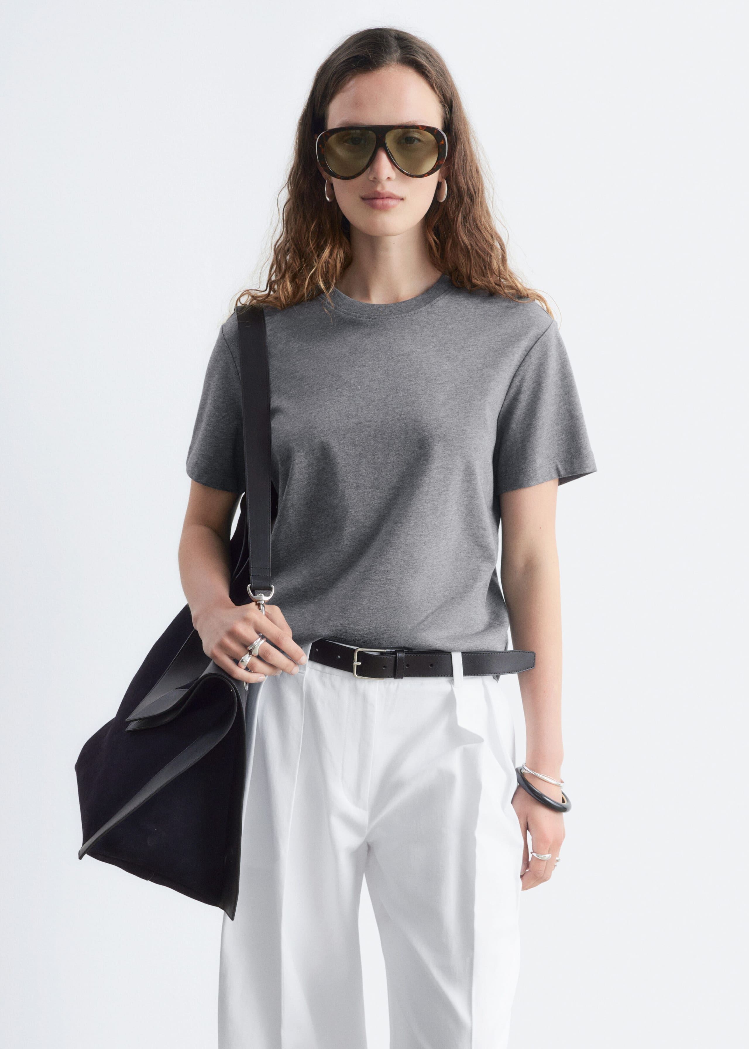 Cotton Crew-Neck T-Shirt - Grey Melange - Still Life